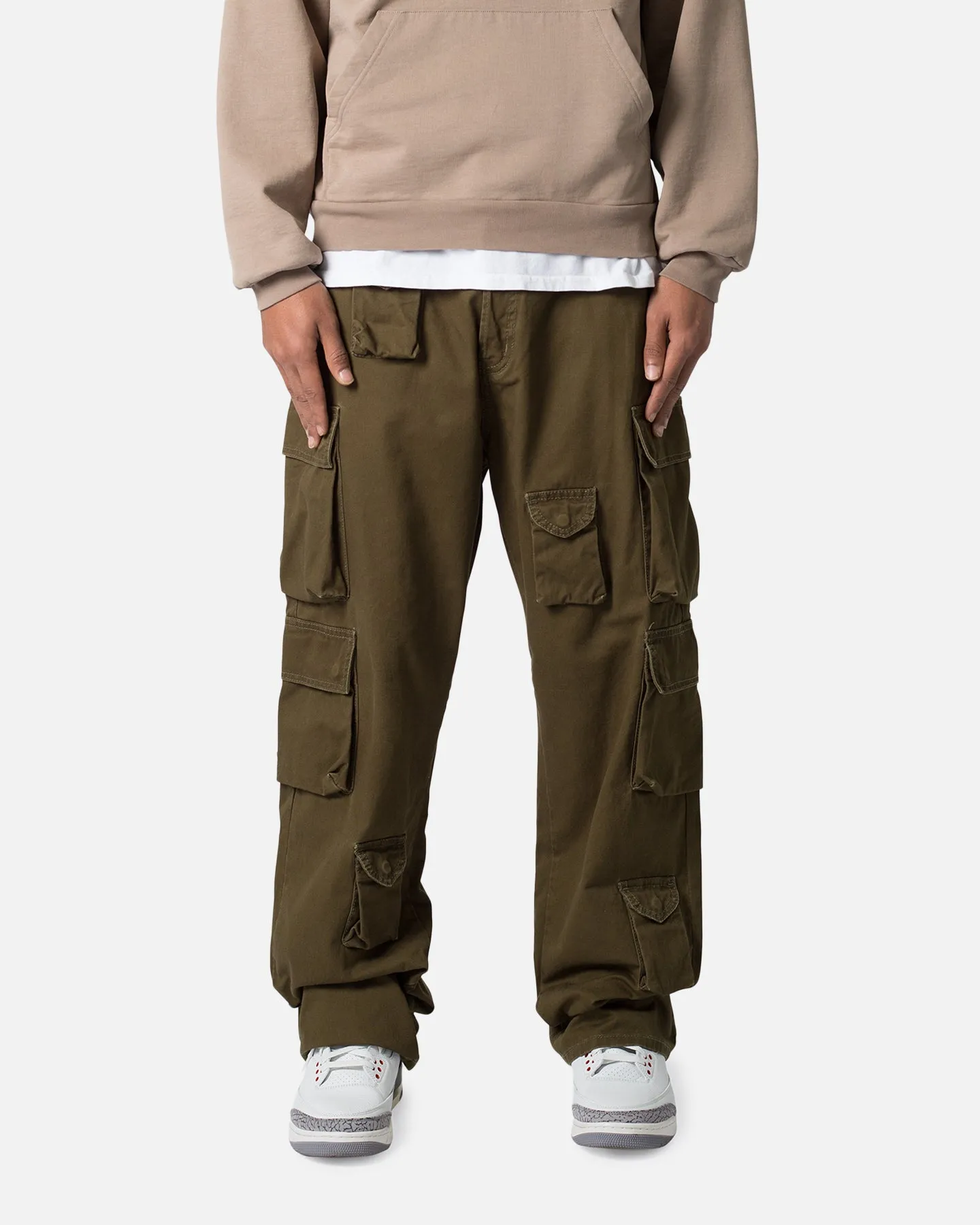 MNML Baggy Cargo Pants Washed Olive