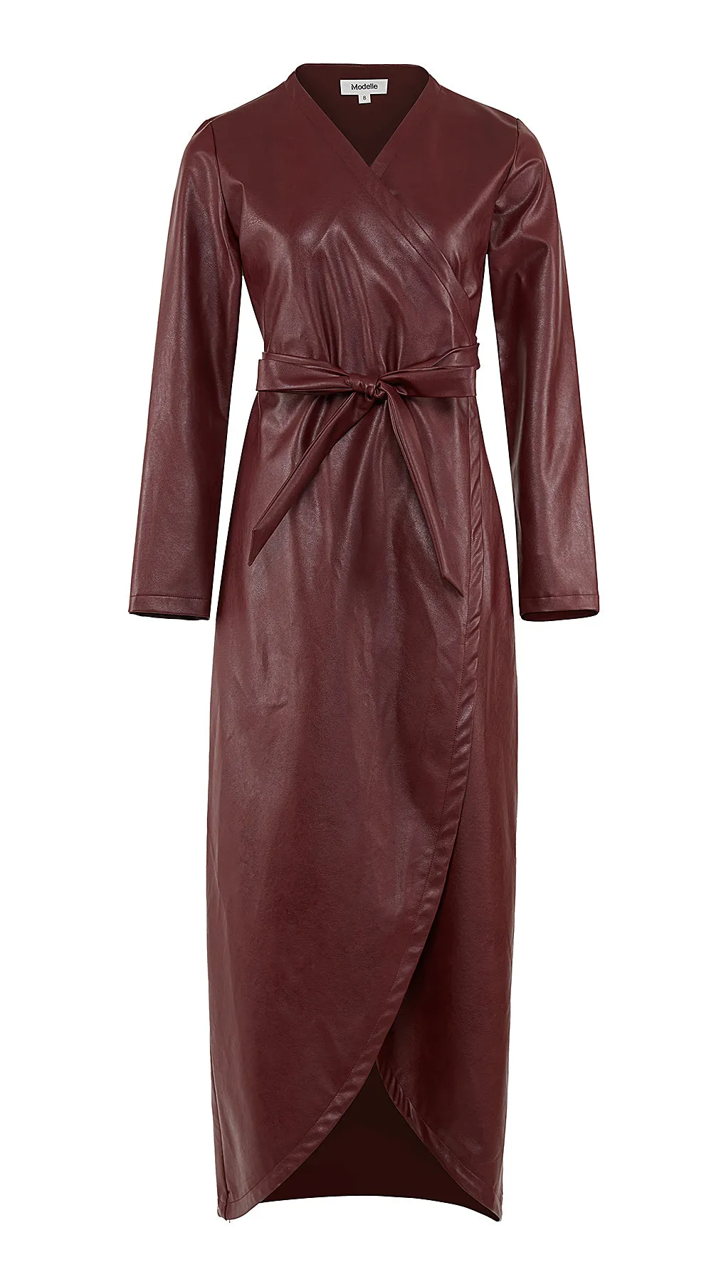 Modish Leather Wrap Dress