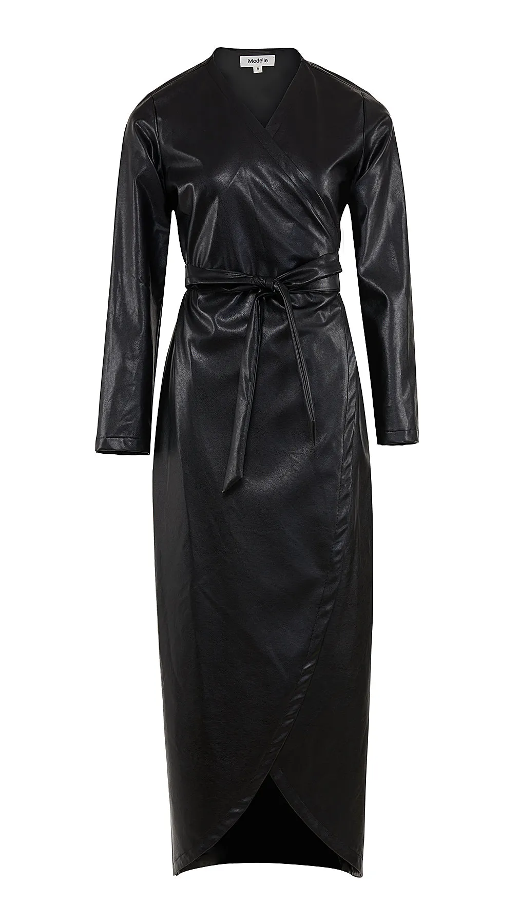 Modish Leather Wrap Dress