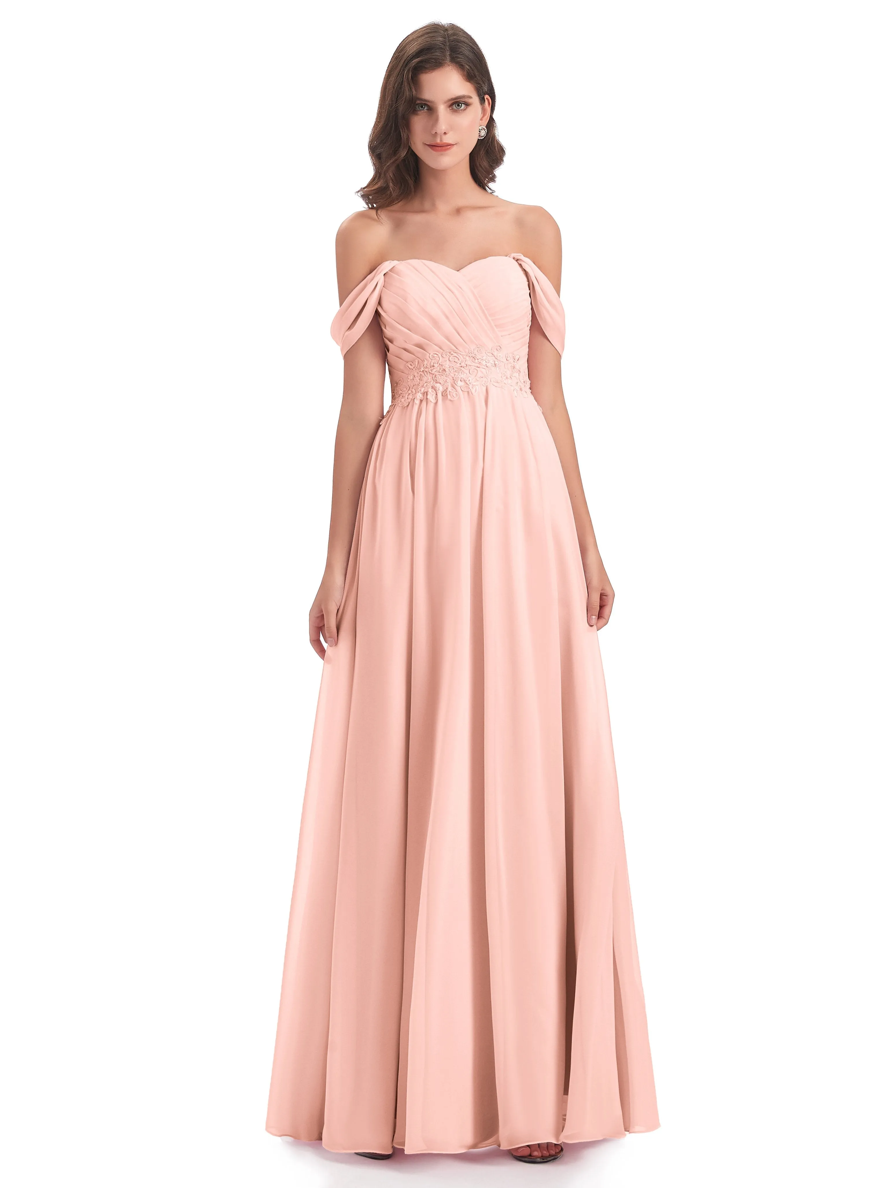 Mollie Sexy Chiffon Off The Shoulder Bridesmaid Dresses