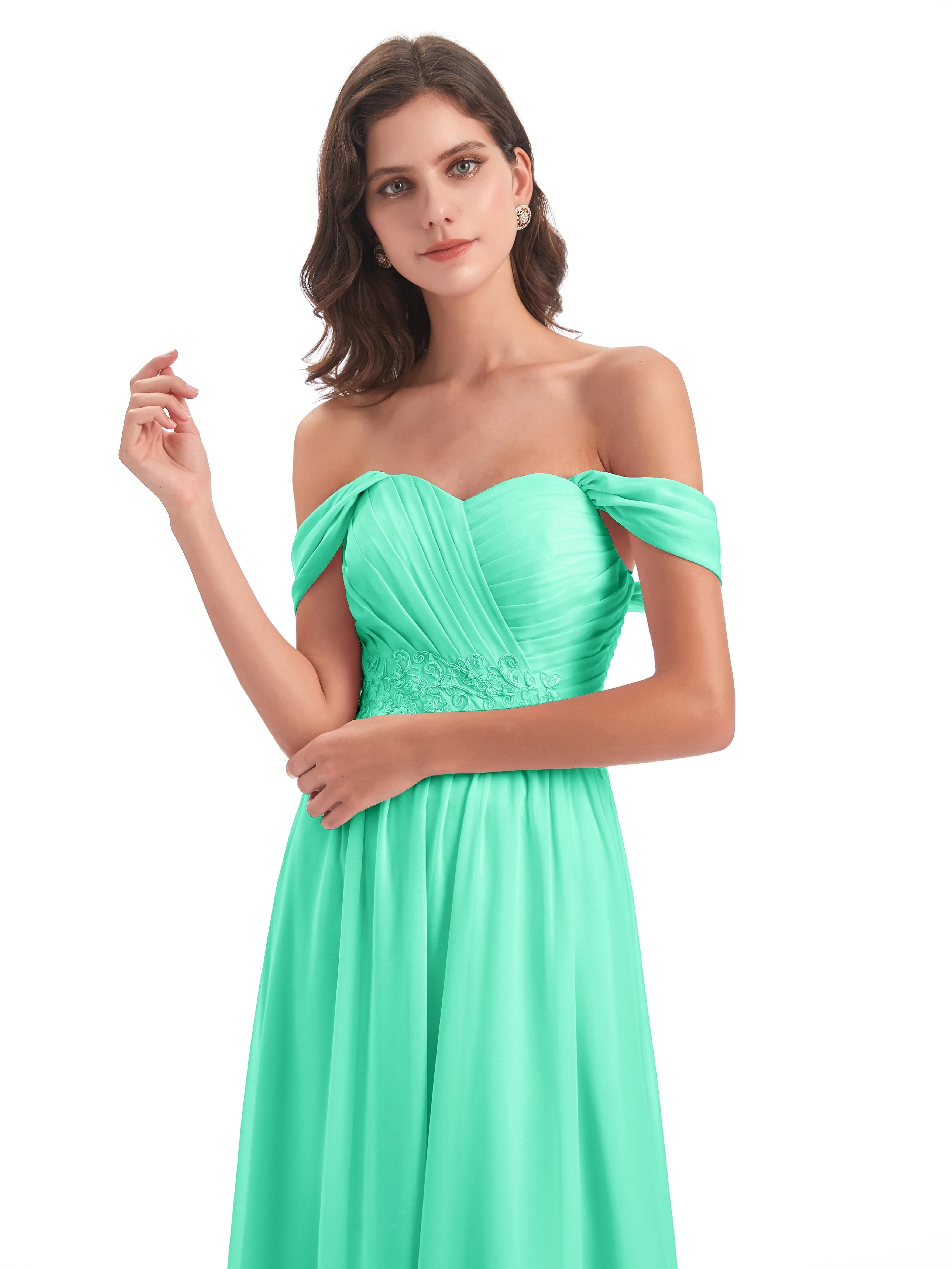 Mollie Sexy Chiffon Off The Shoulder Bridesmaid Dresses