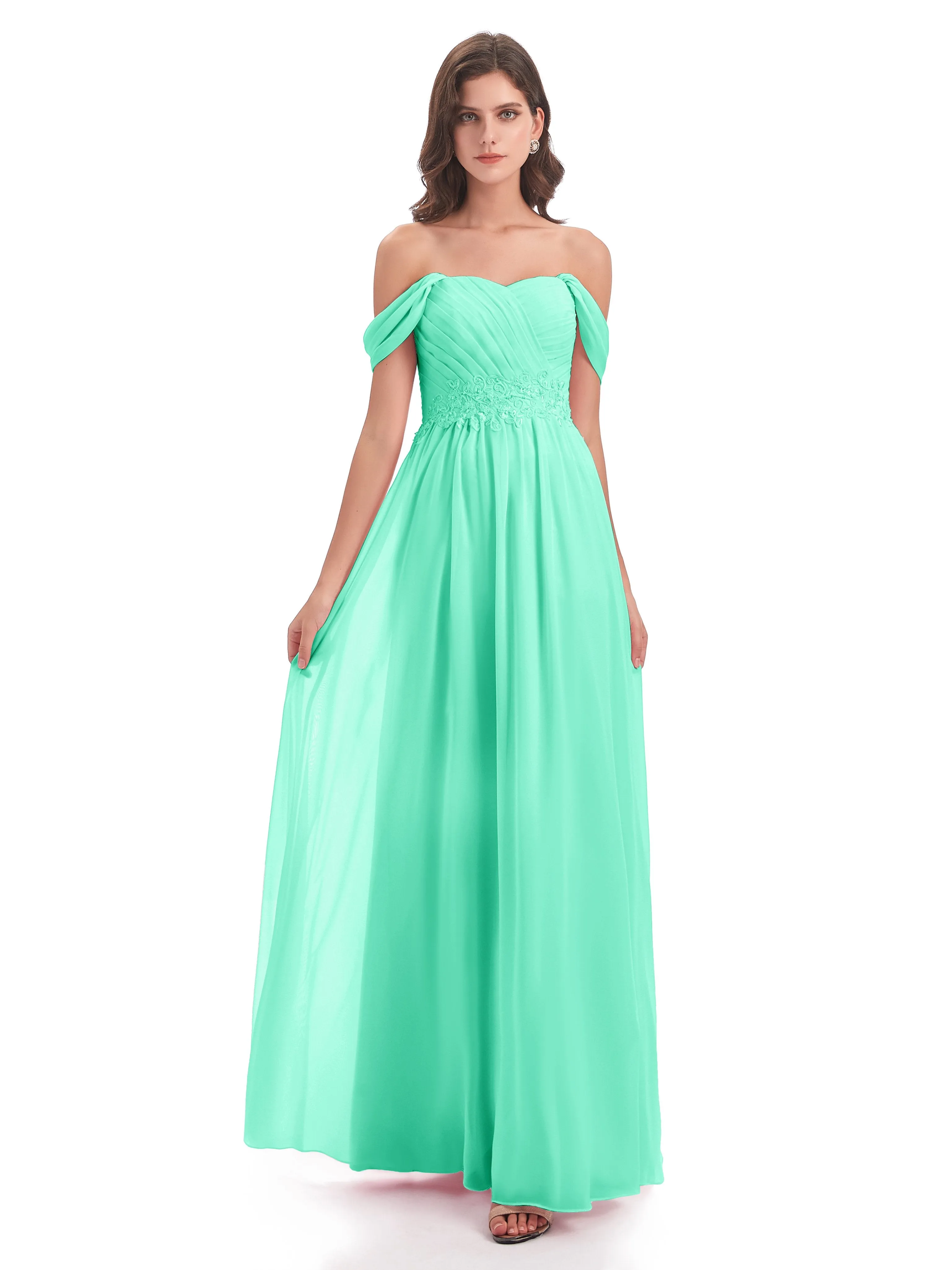 Mollie Sexy Chiffon Off The Shoulder Bridesmaid Dresses