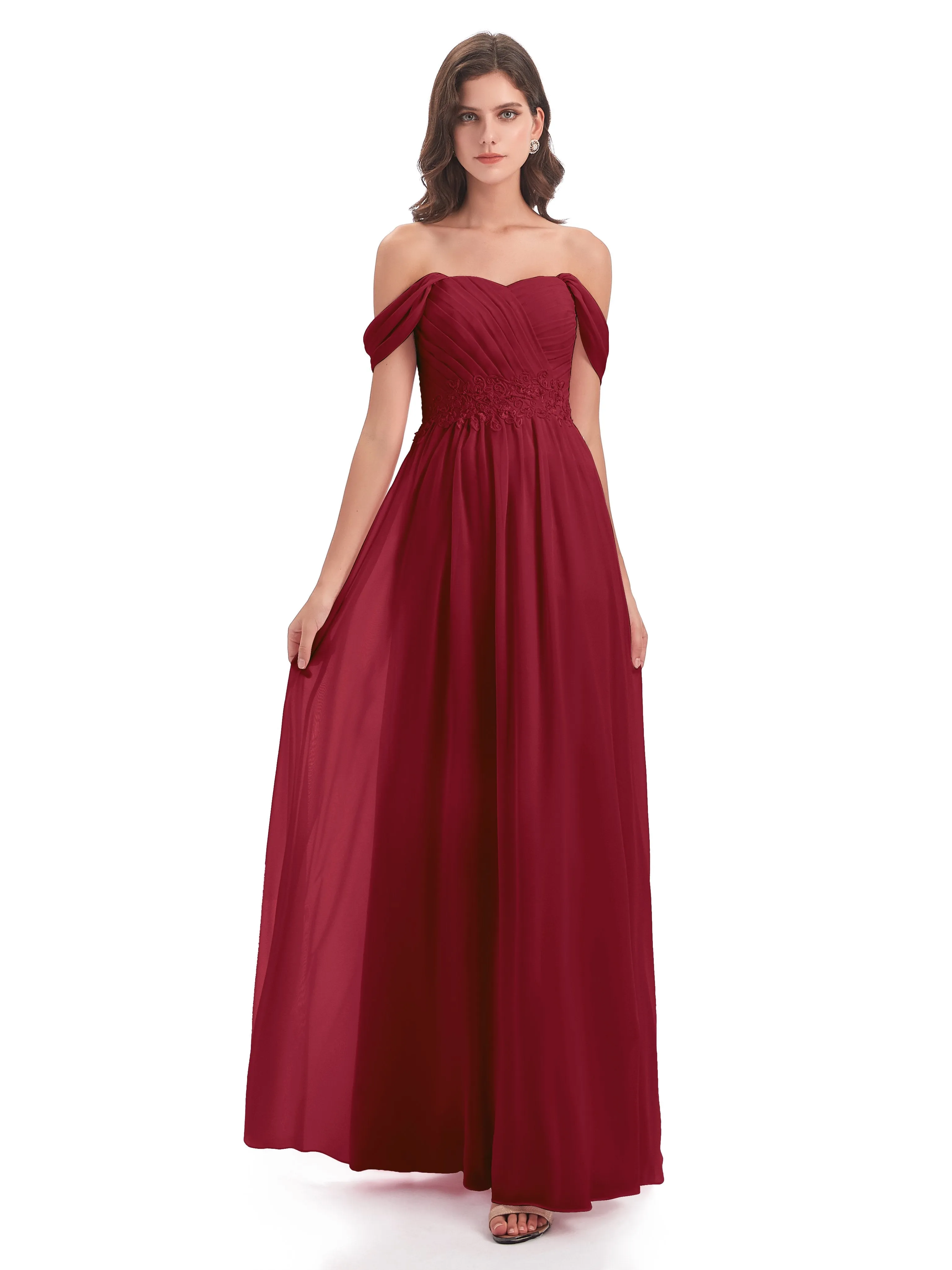 Mollie Sexy Chiffon Off The Shoulder Bridesmaid Dresses