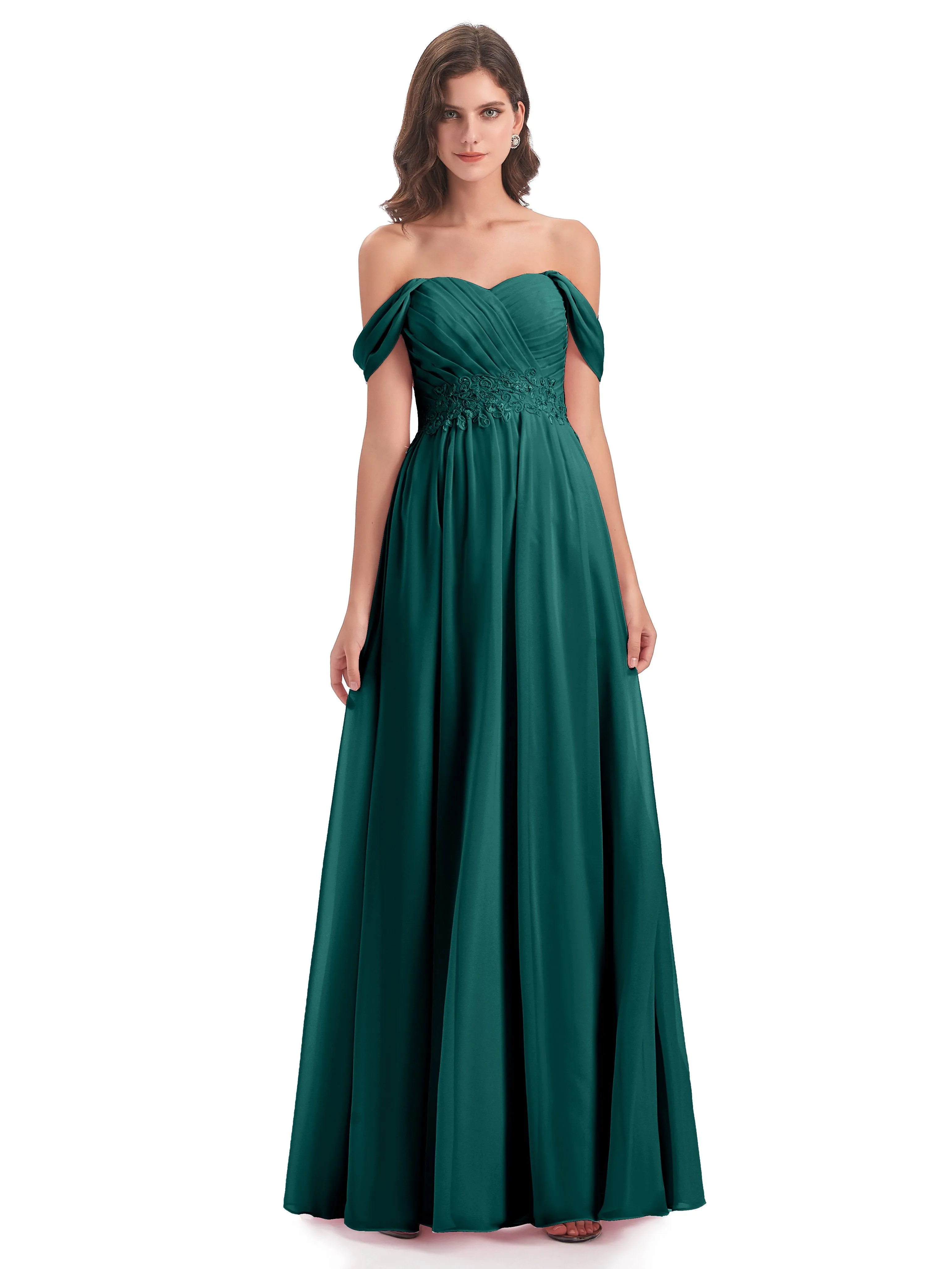 Mollie Sexy Chiffon Off The Shoulder Bridesmaid Dresses