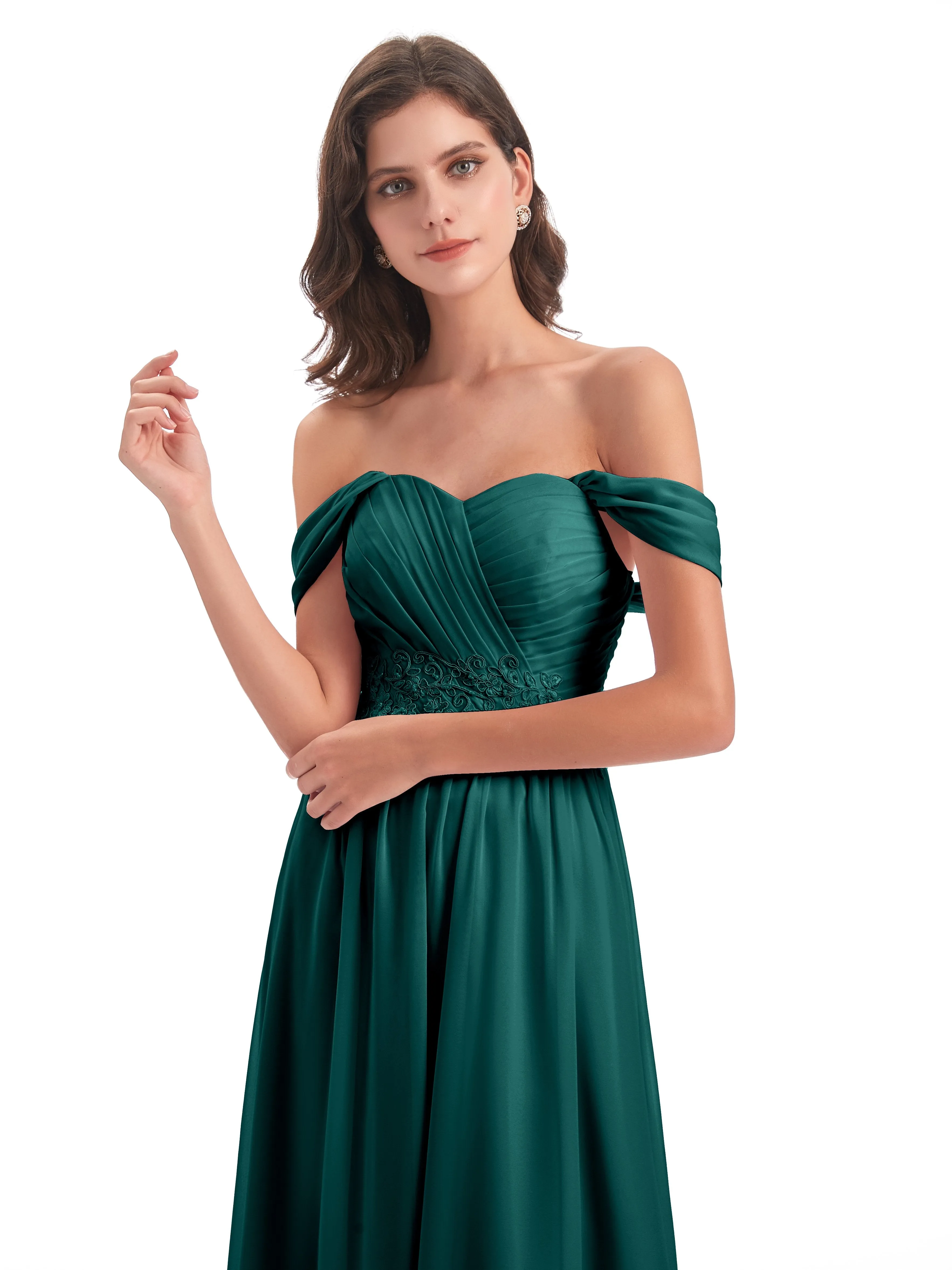 Mollie Sexy Chiffon Off The Shoulder Bridesmaid Dresses