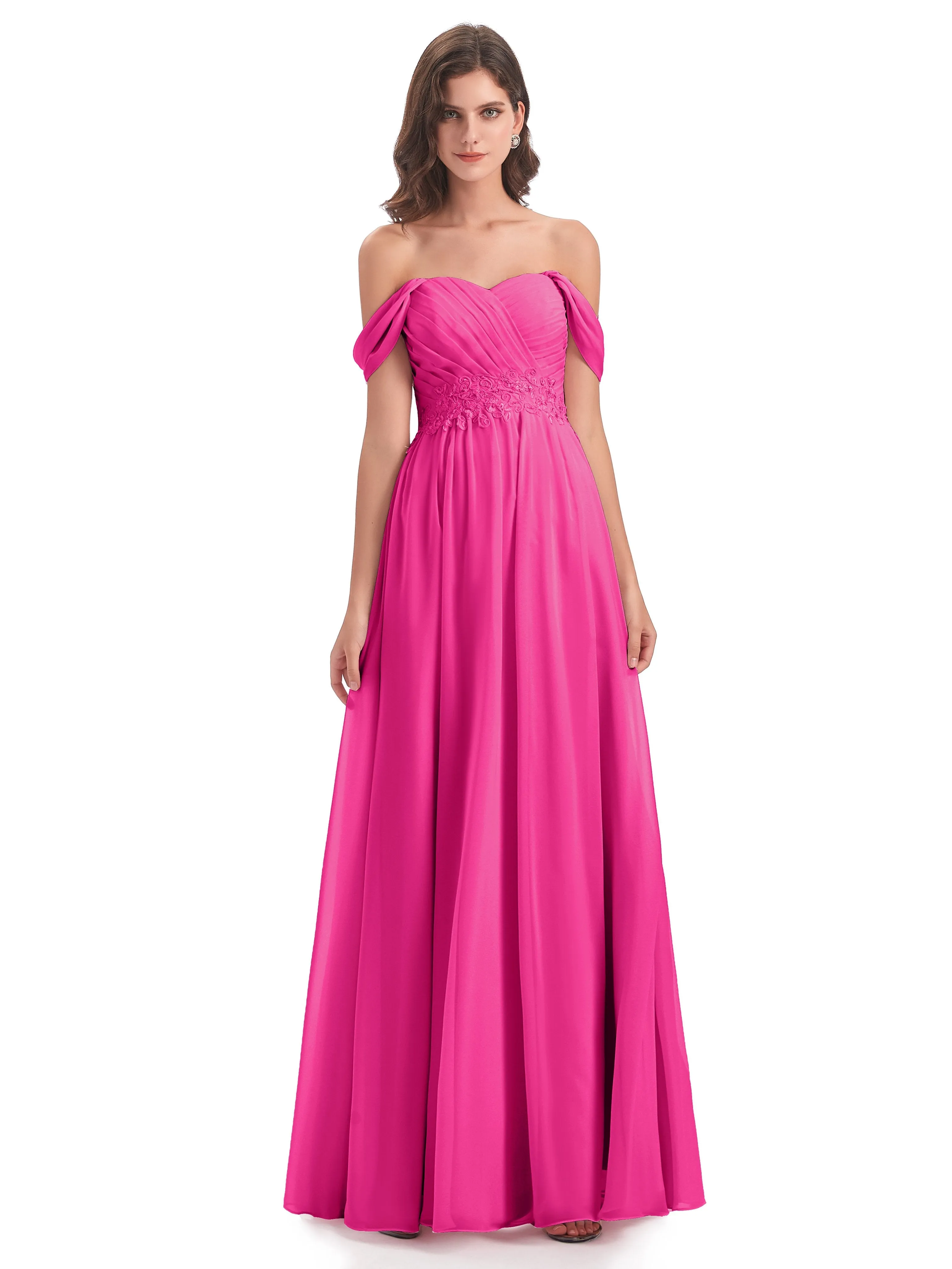 Mollie Sexy Chiffon Off The Shoulder Bridesmaid Dresses