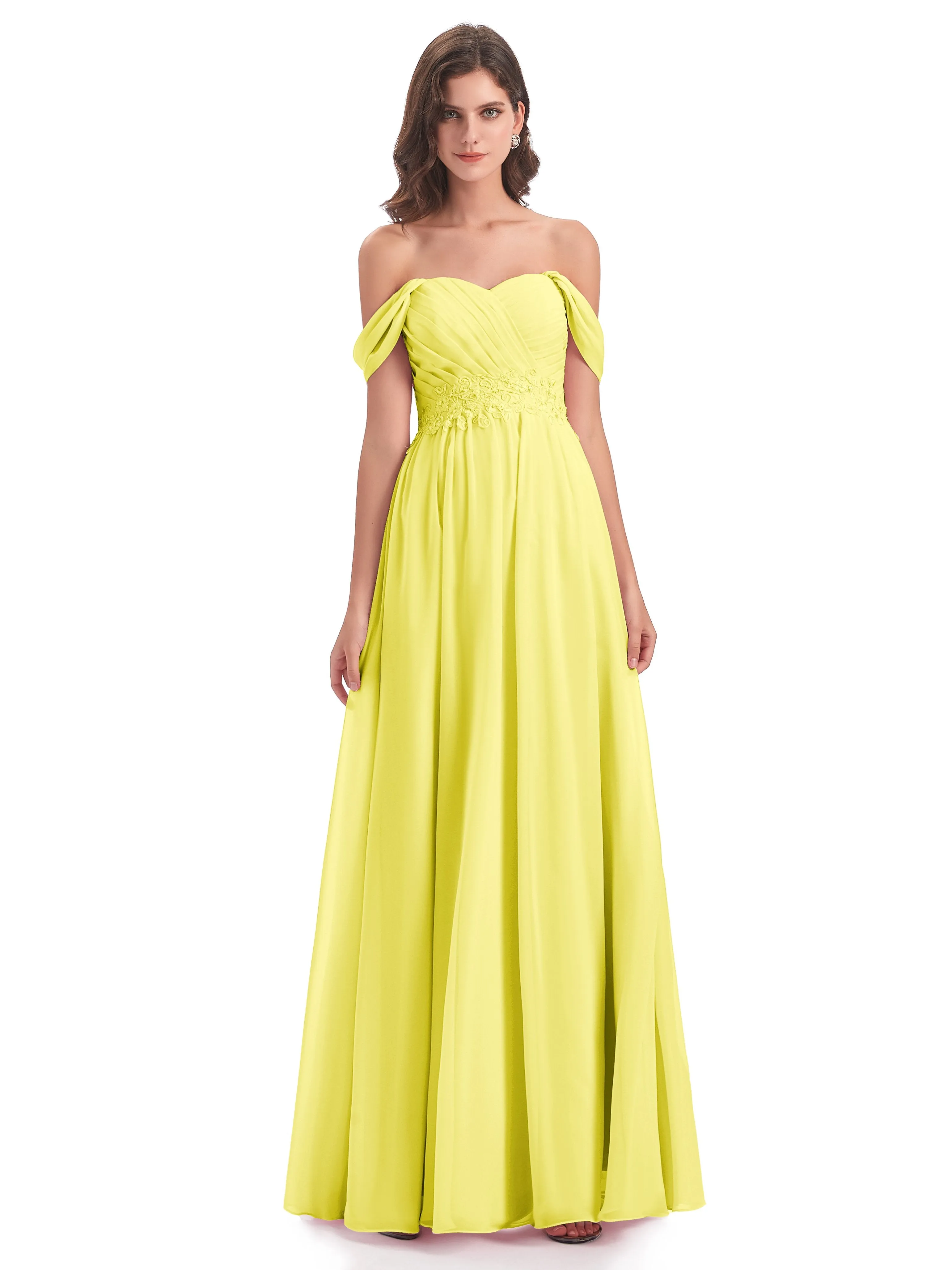 Mollie Sexy Chiffon Off The Shoulder Bridesmaid Dresses