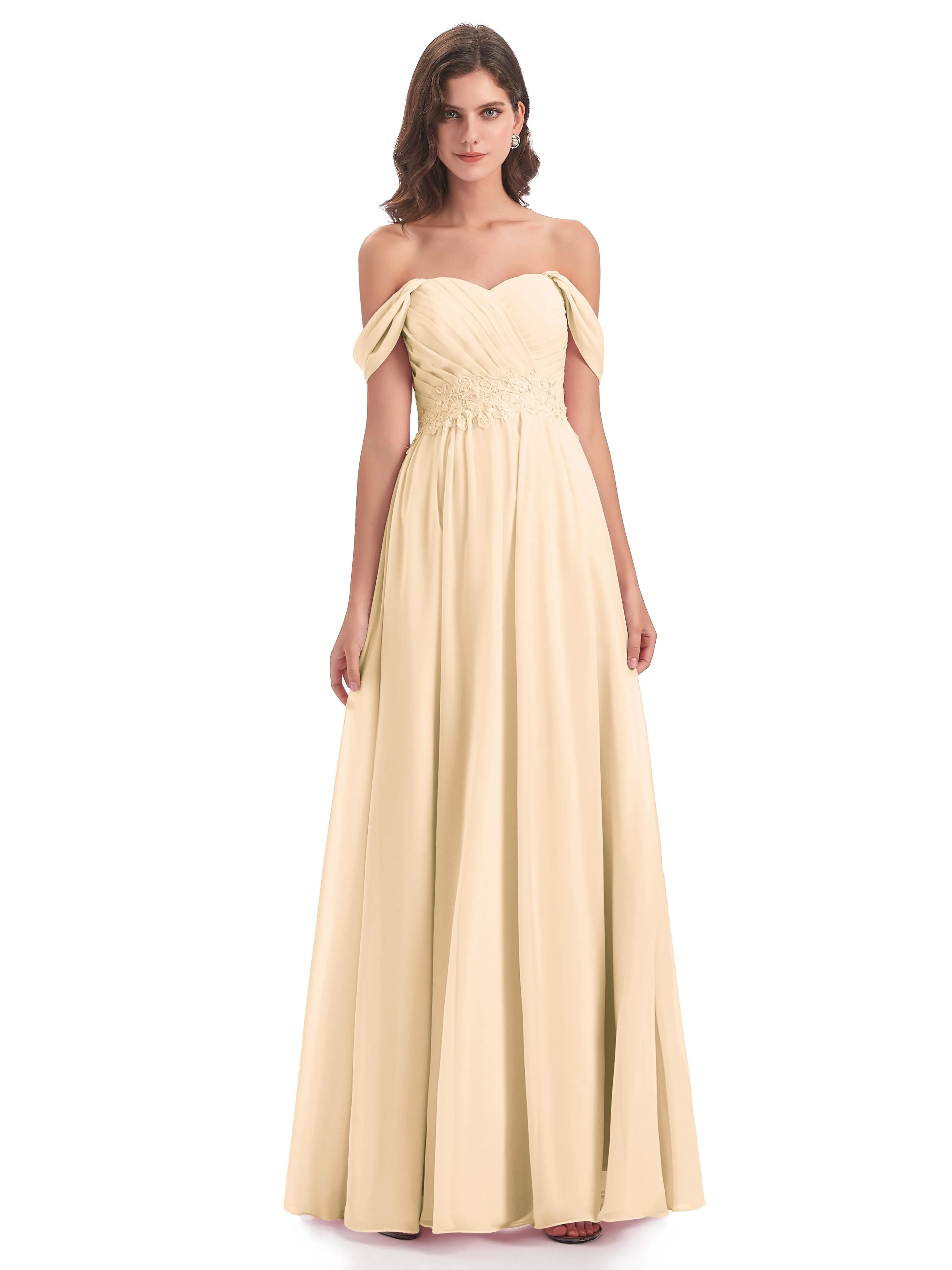 Mollie Sexy Chiffon Off The Shoulder Bridesmaid Dresses