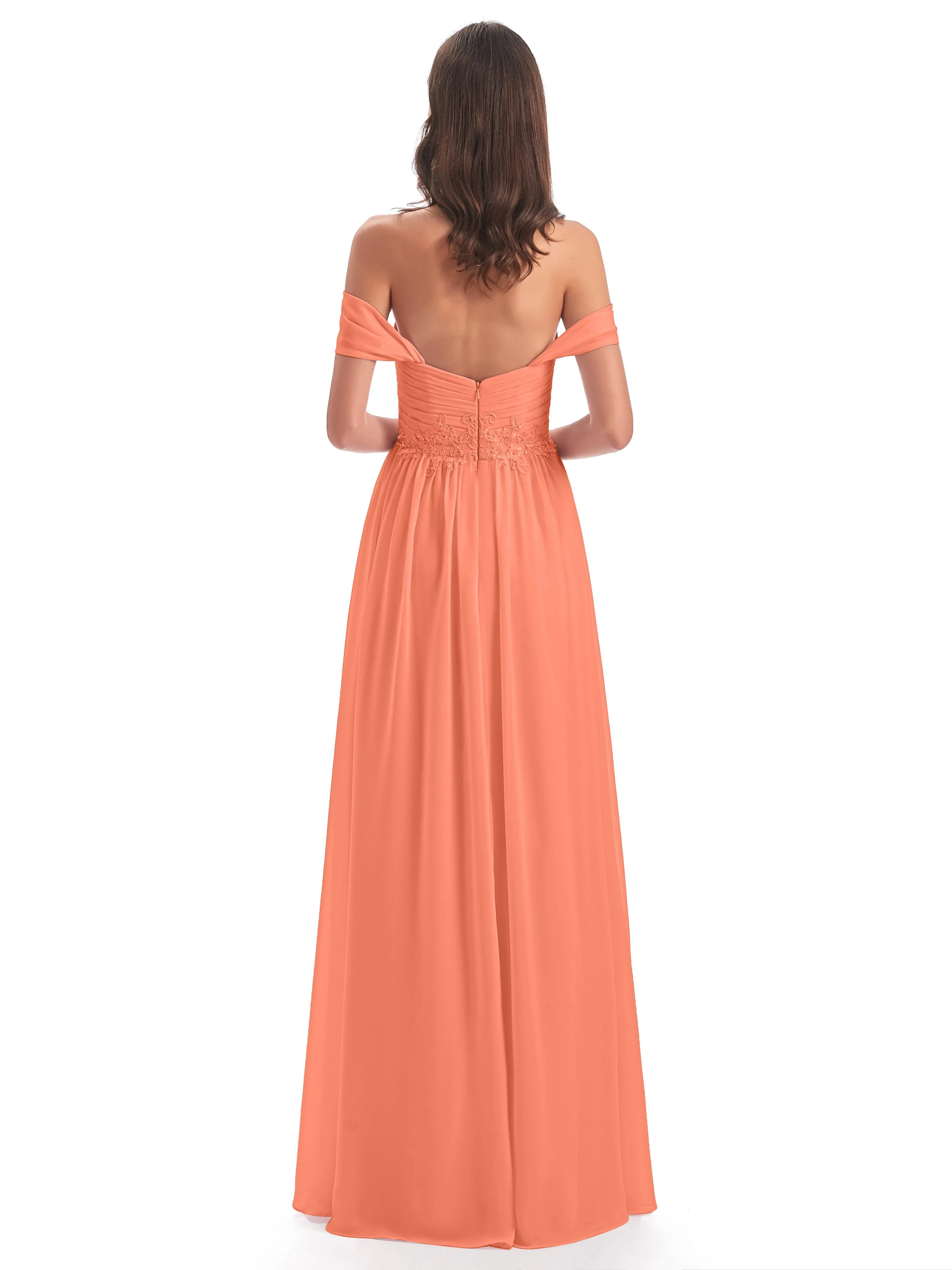 Mollie Sexy Chiffon Off The Shoulder Bridesmaid Dresses