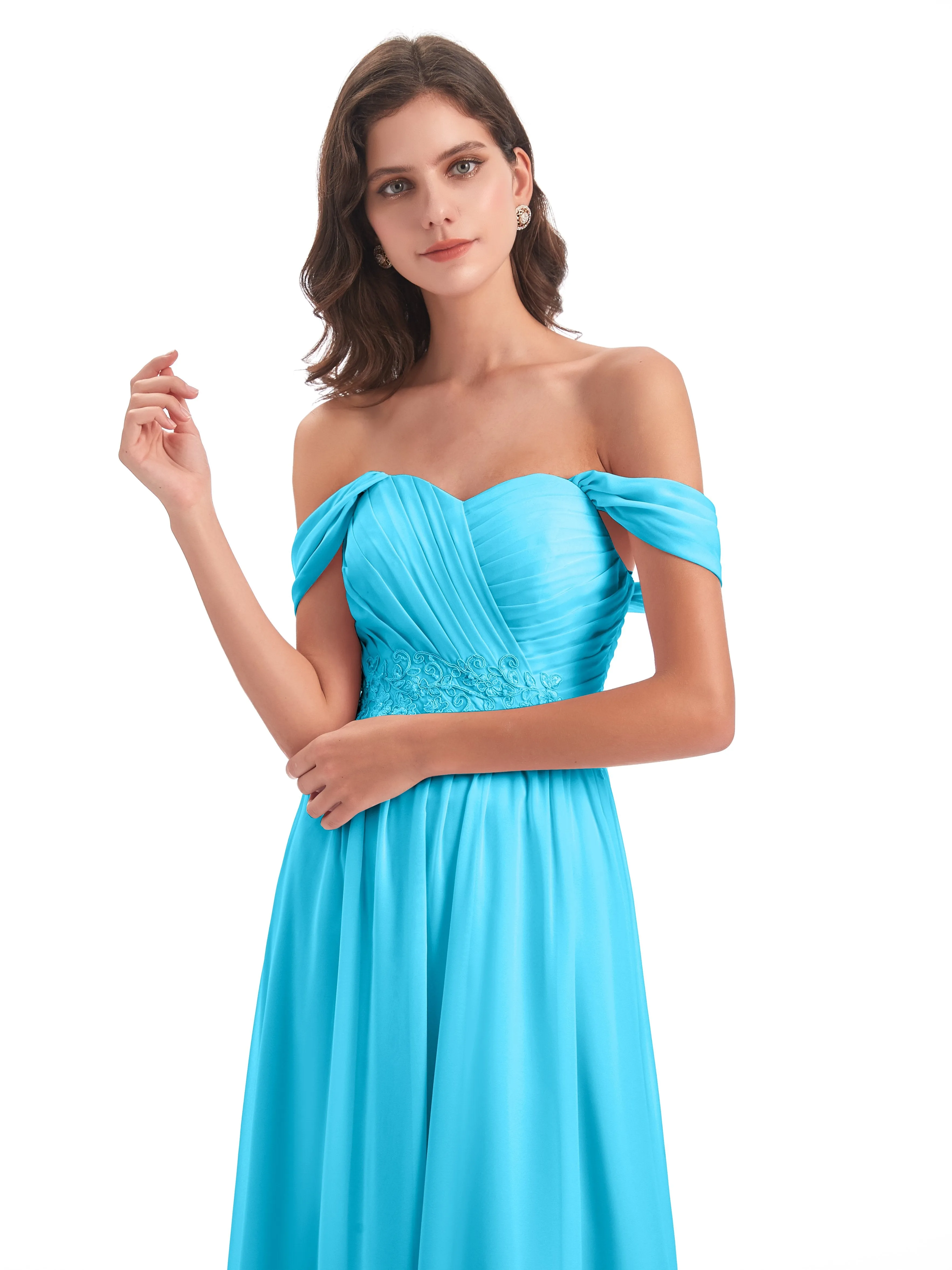 Mollie Sexy Chiffon Off The Shoulder Bridesmaid Dresses