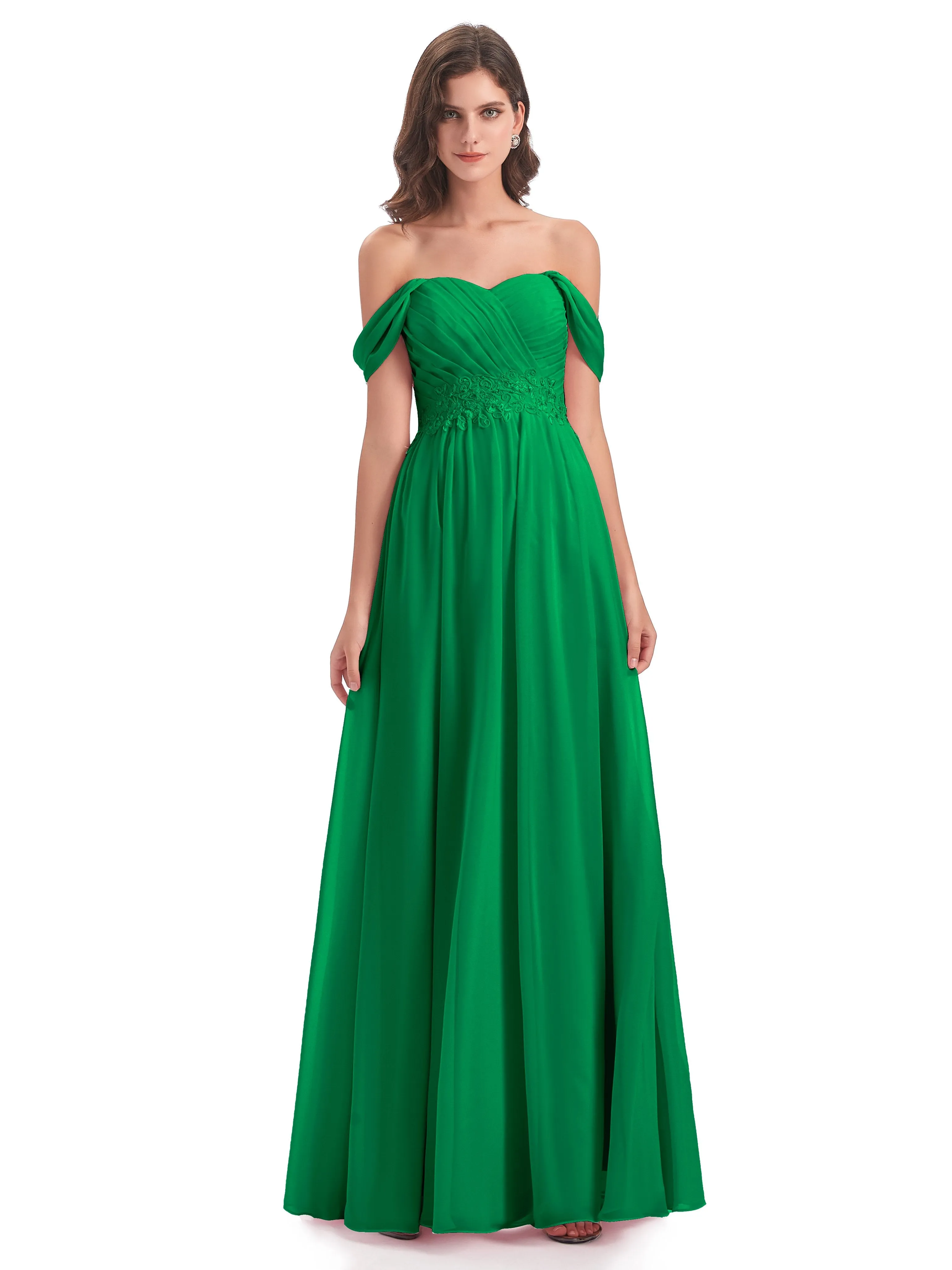 Mollie Sexy Chiffon Off The Shoulder Bridesmaid Dresses