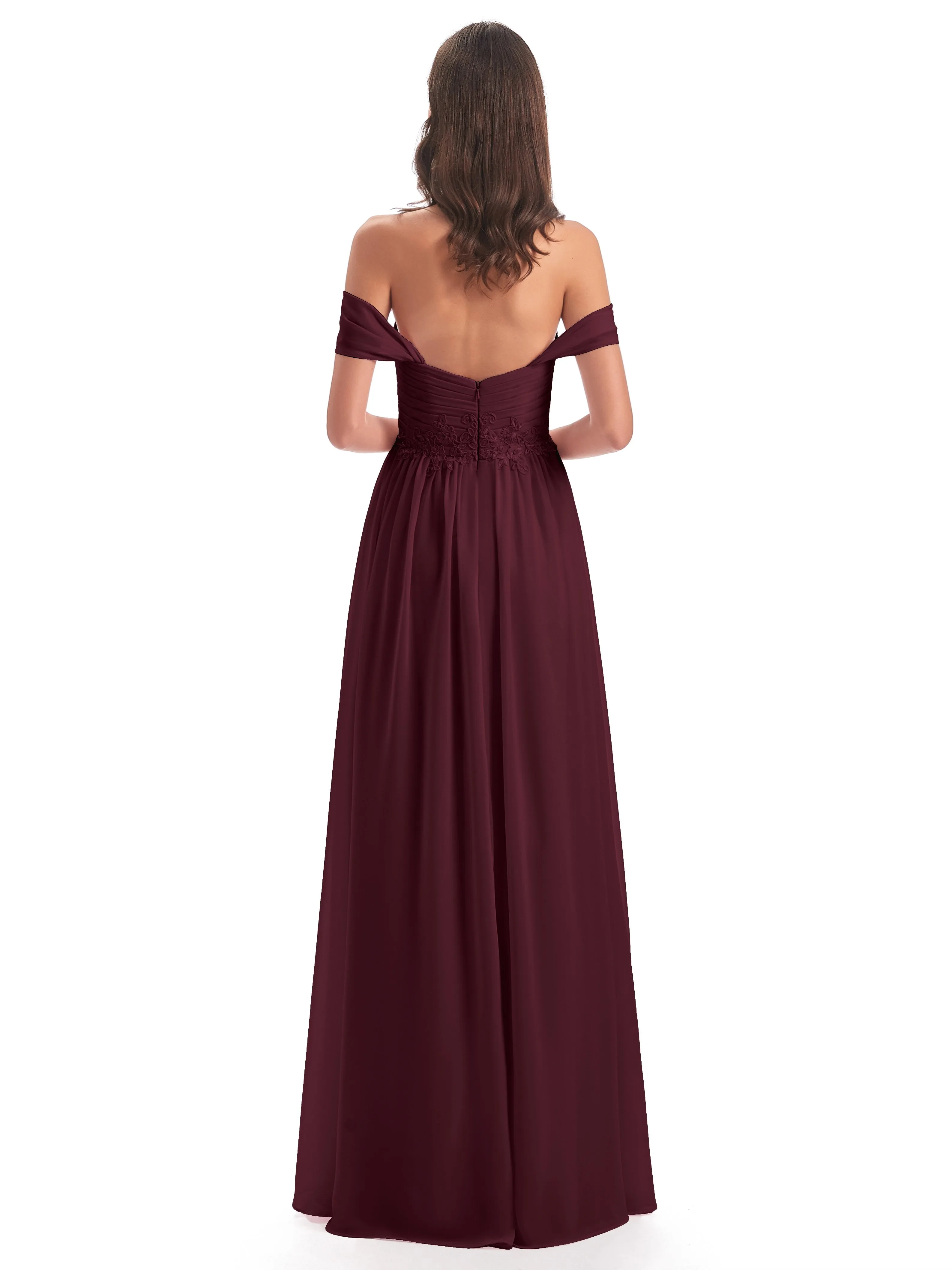 Mollie Sexy Chiffon Off The Shoulder Bridesmaid Dresses