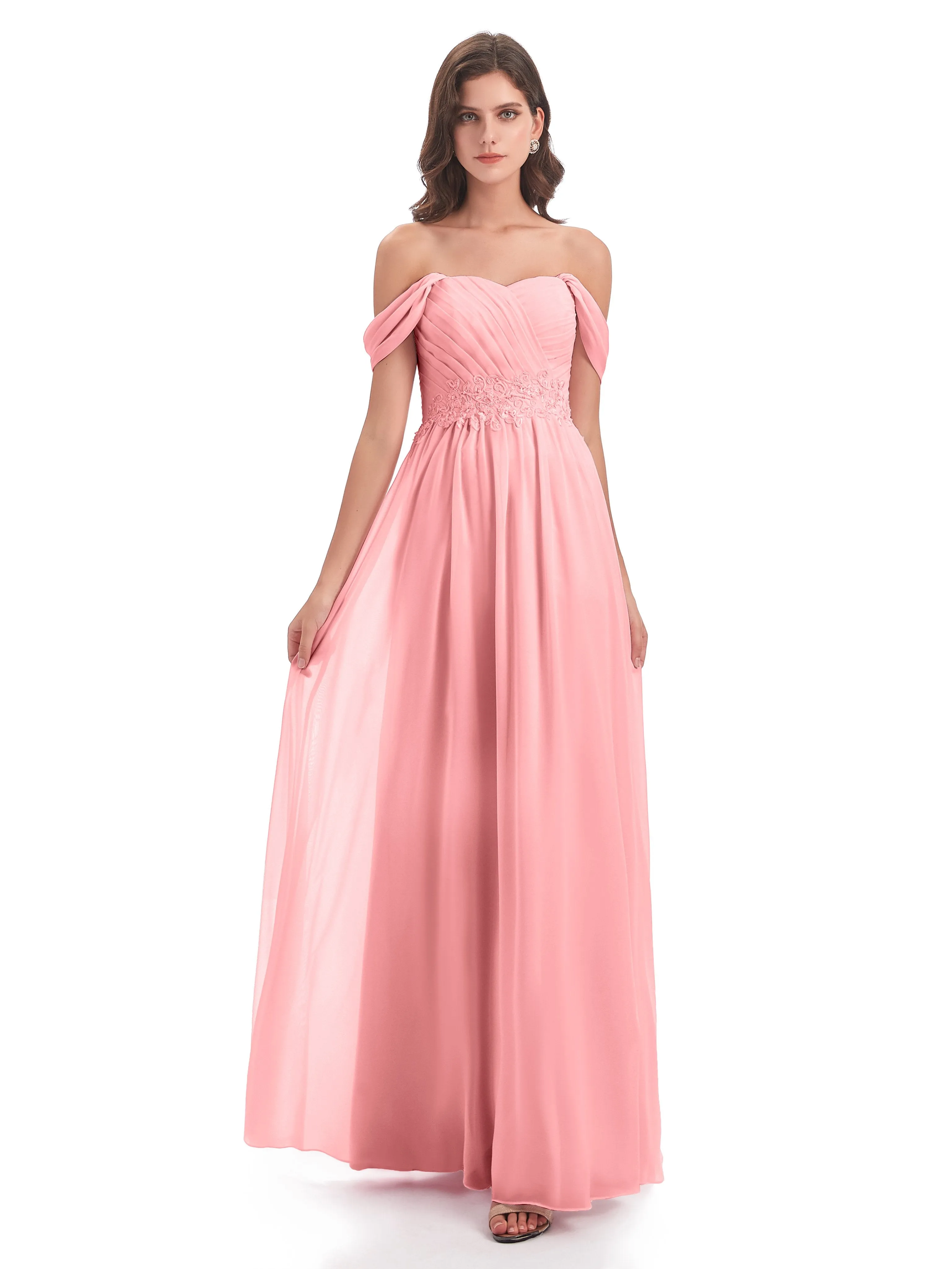 Mollie Sexy Chiffon Off The Shoulder Bridesmaid Dresses