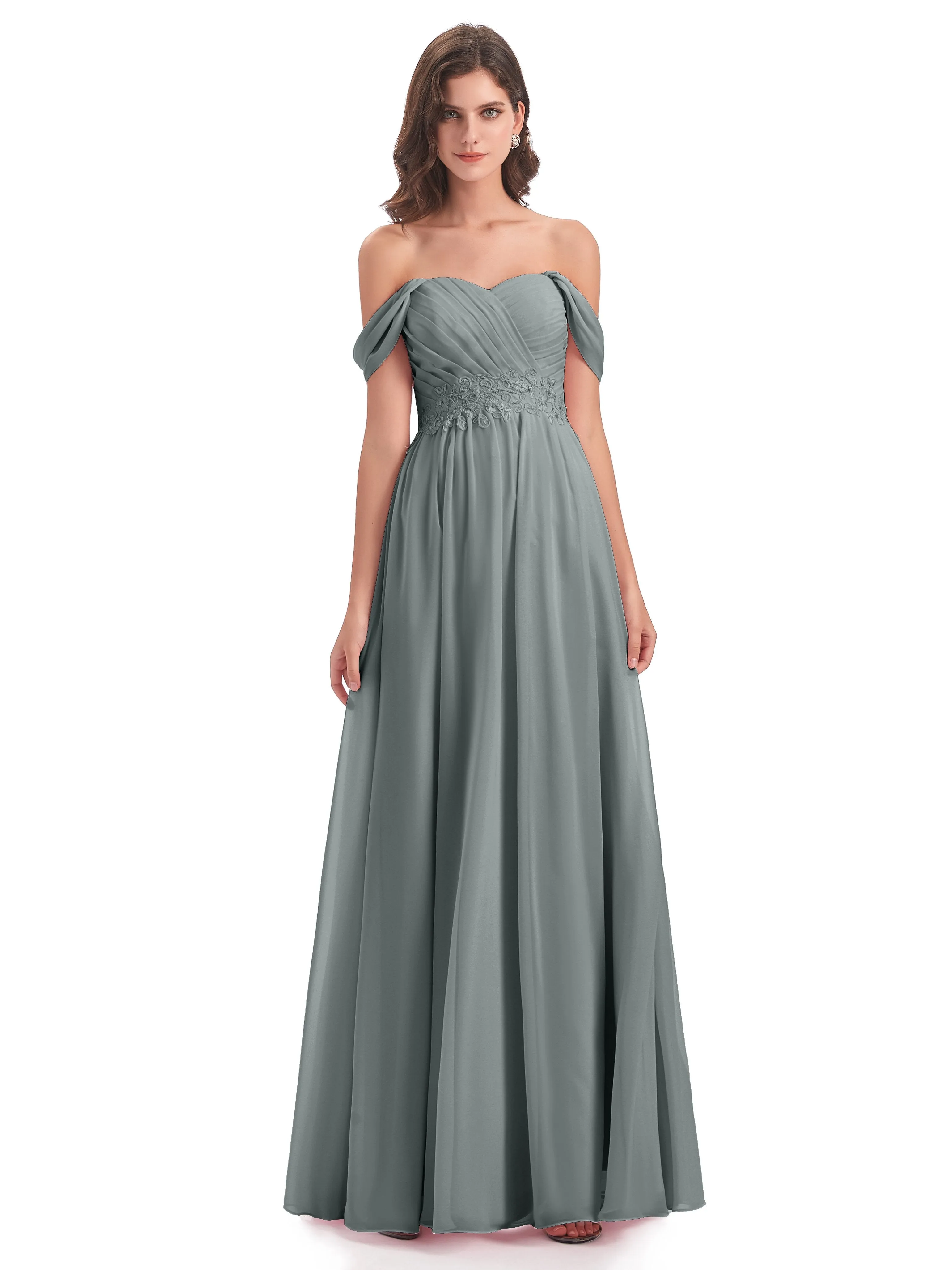 Mollie Sexy Chiffon Off The Shoulder Bridesmaid Dresses