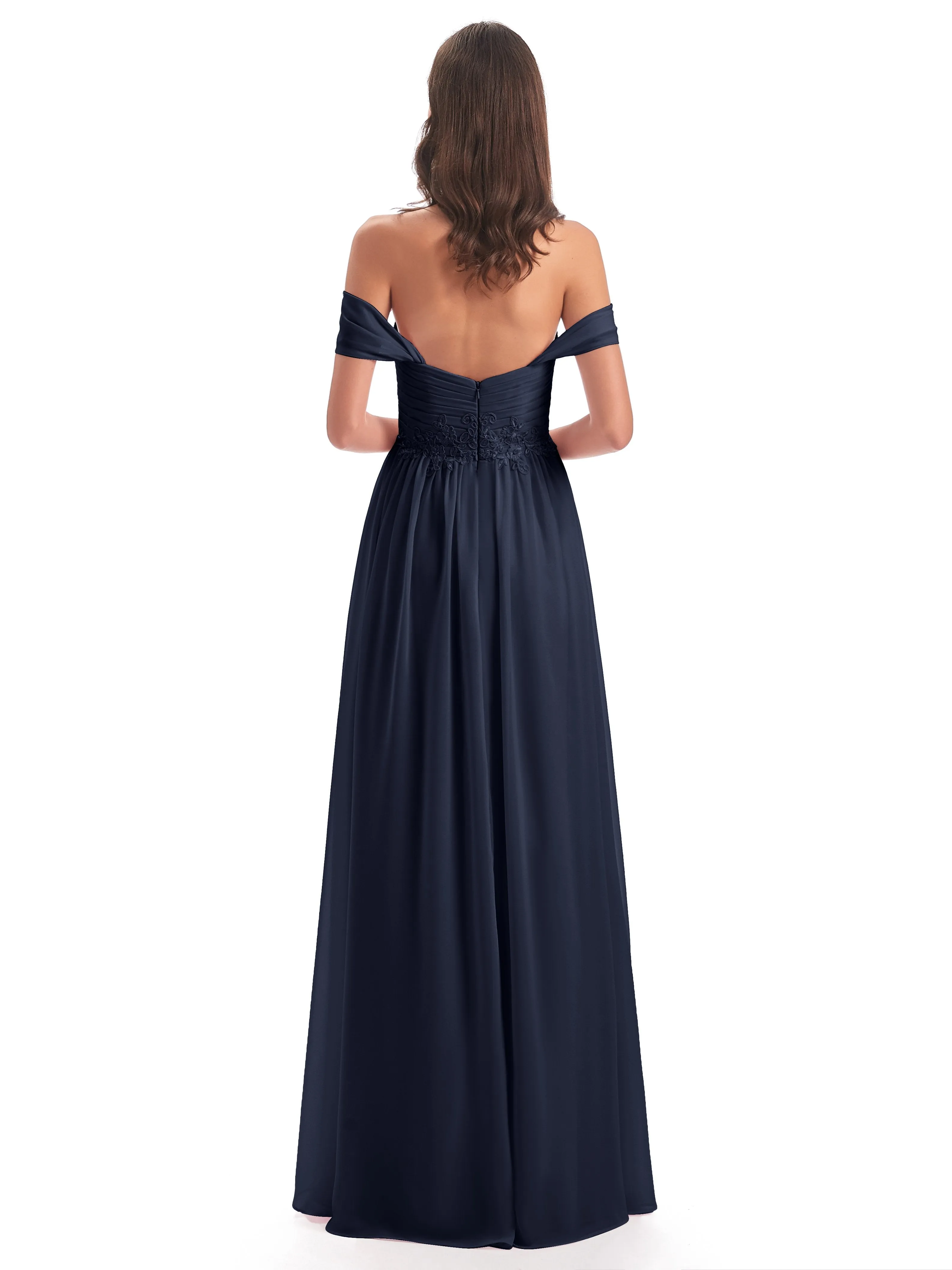 Mollie Sexy Chiffon Off The Shoulder Bridesmaid Dresses