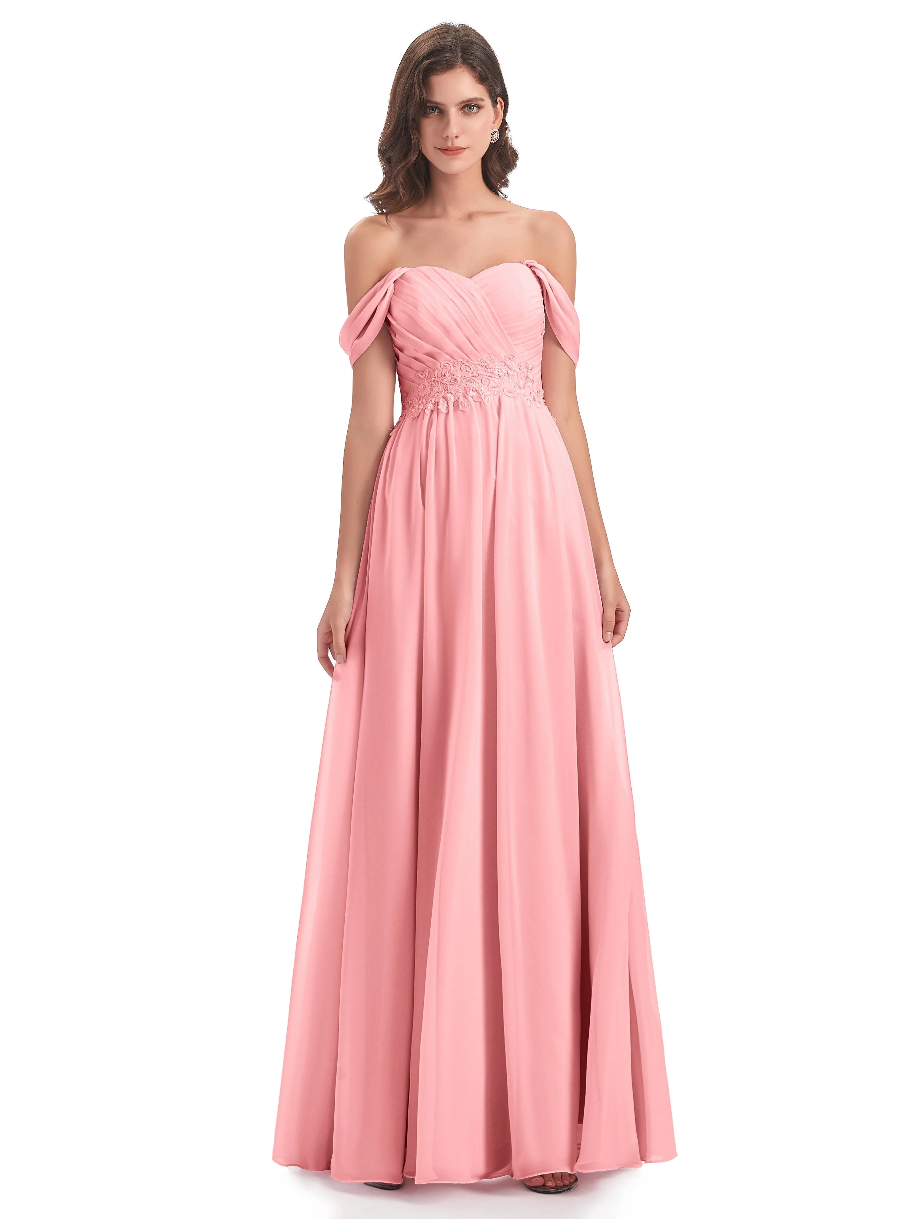 Mollie Sexy Chiffon Off The Shoulder Bridesmaid Dresses