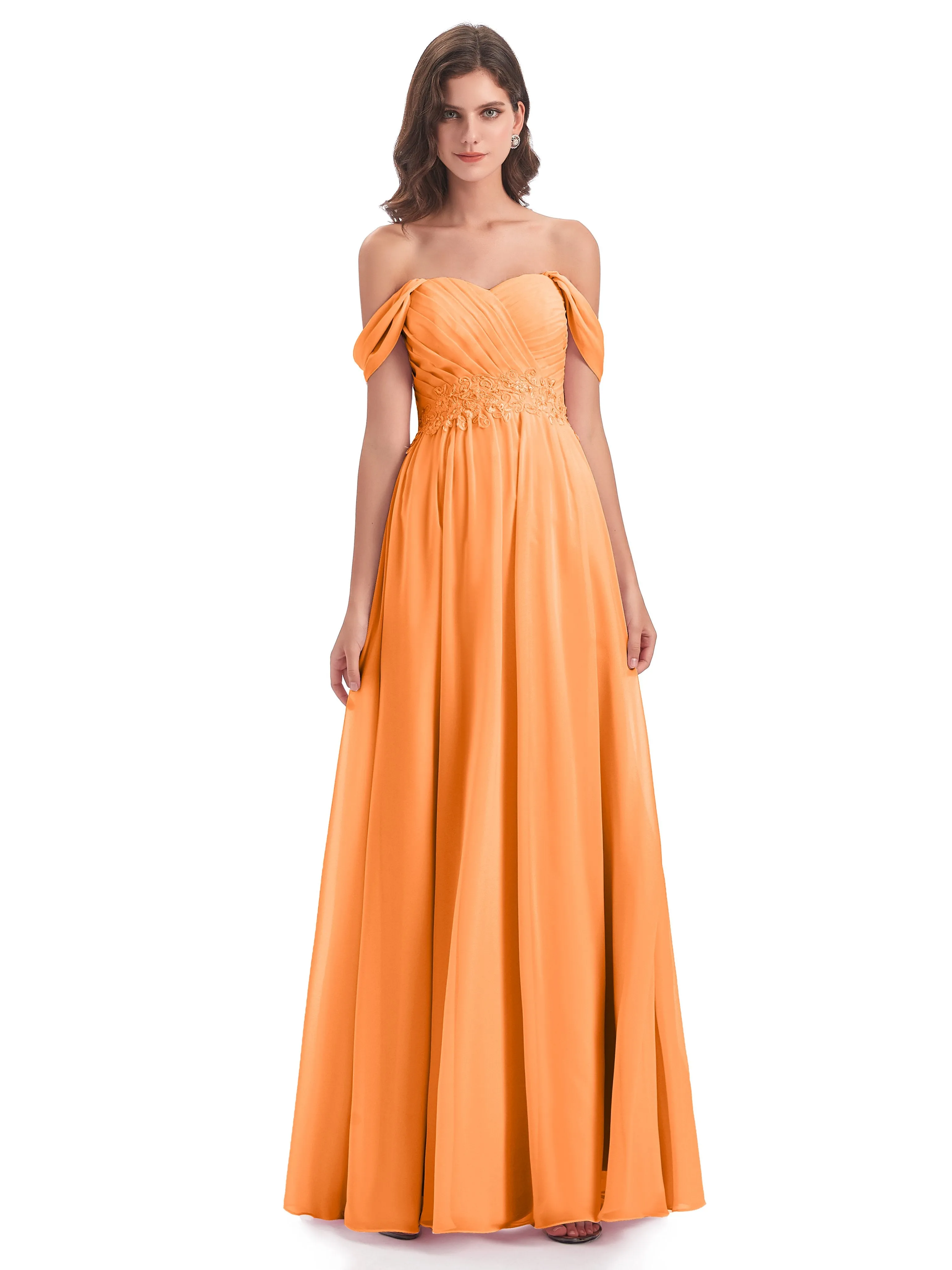 Mollie Sexy Chiffon Off The Shoulder Bridesmaid Dresses