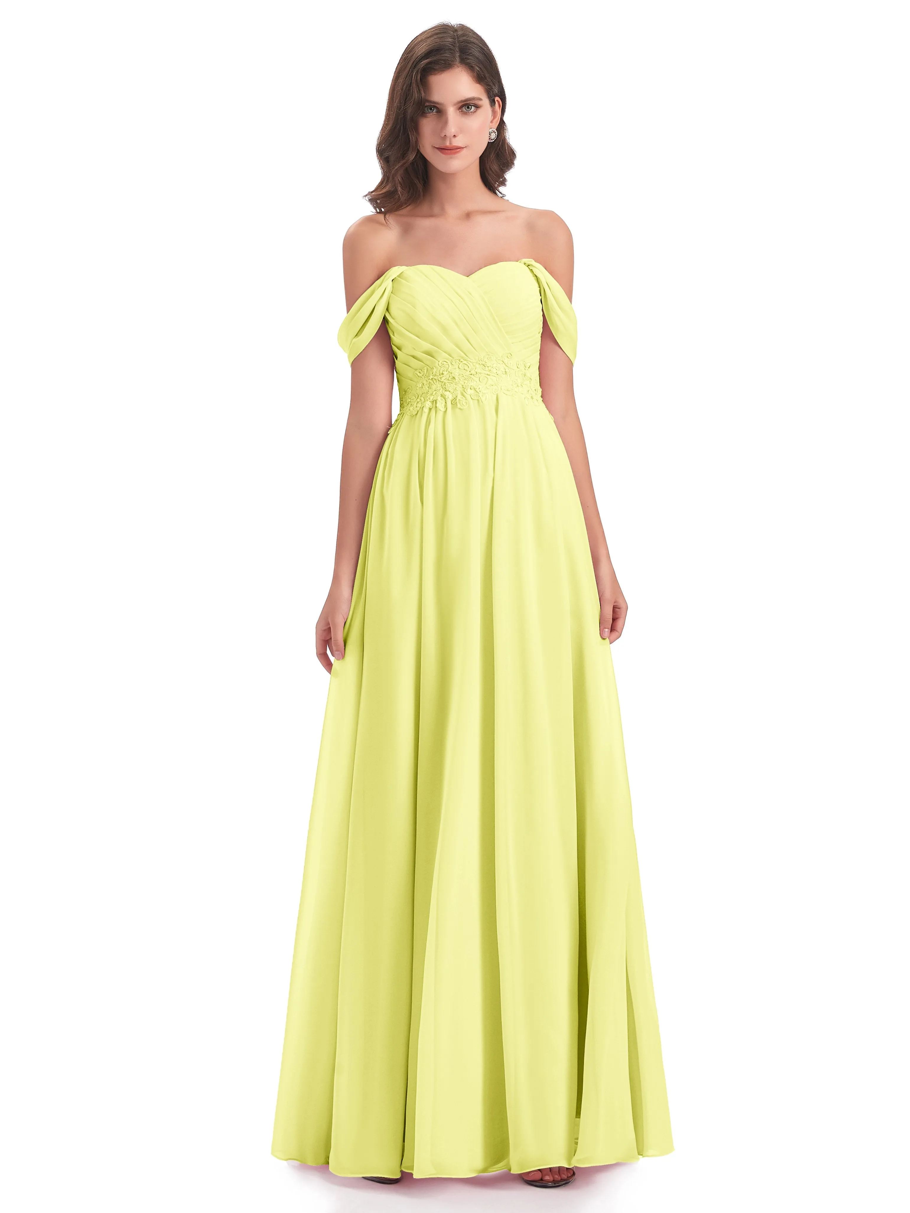 Mollie Sexy Chiffon Off The Shoulder Bridesmaid Dresses