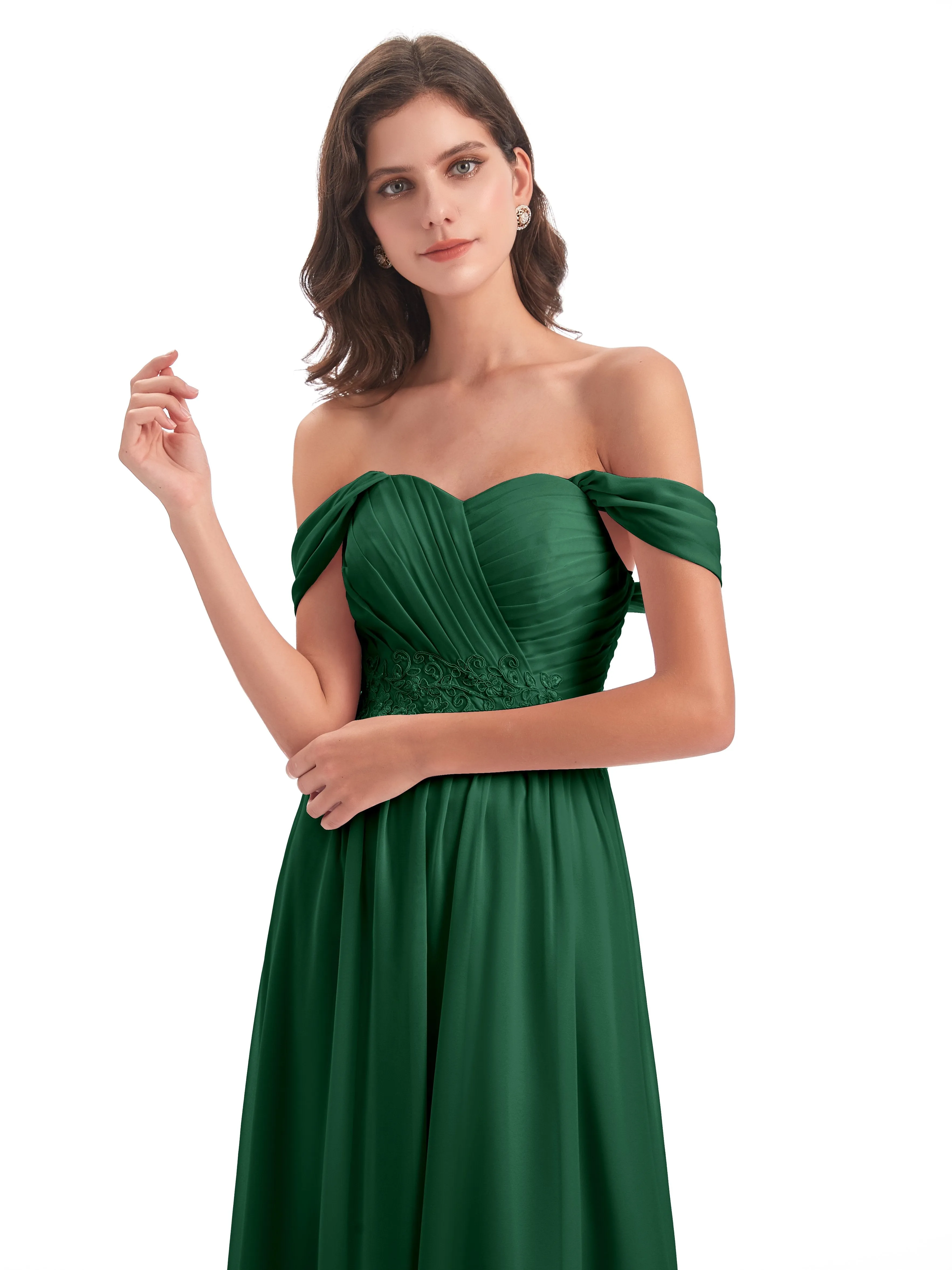 Mollie Sexy Chiffon Off The Shoulder Bridesmaid Dresses