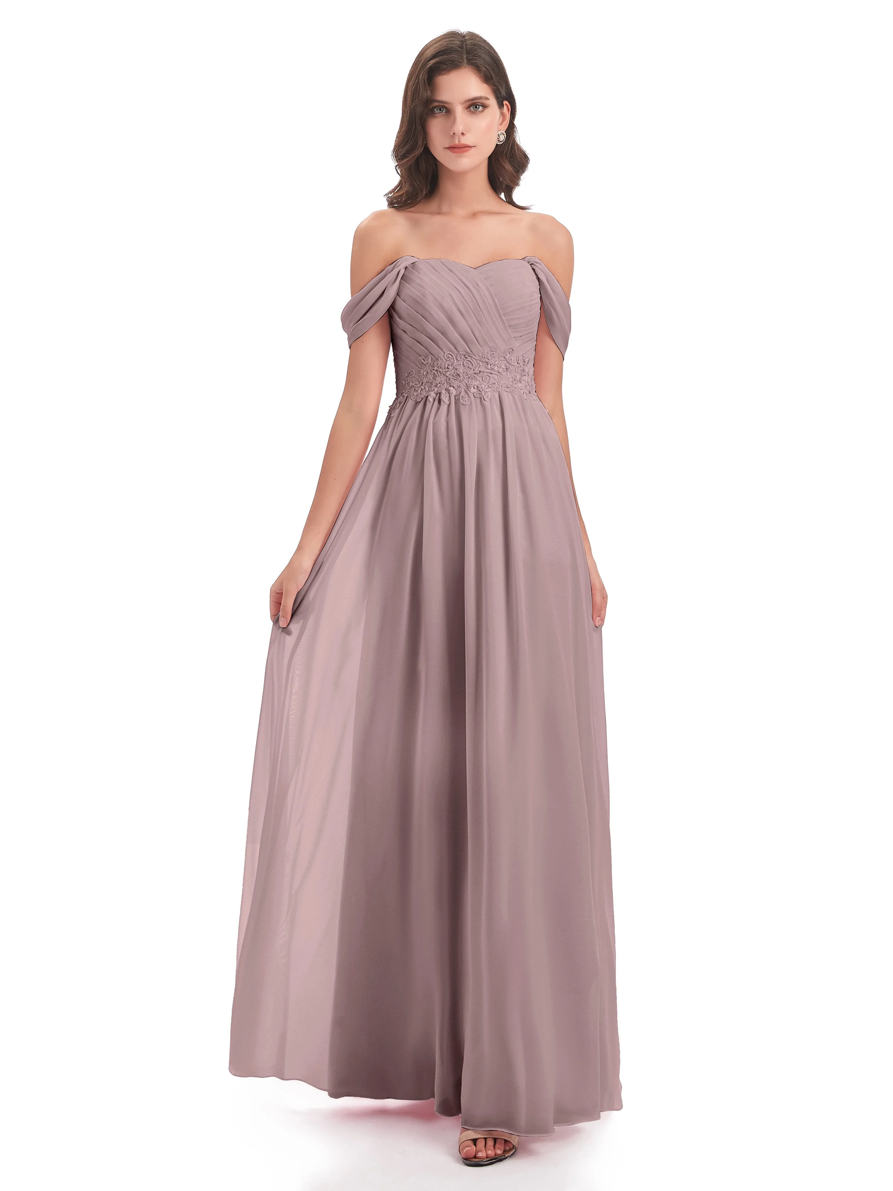 Mollie Sexy Chiffon Off The Shoulder Bridesmaid Dresses