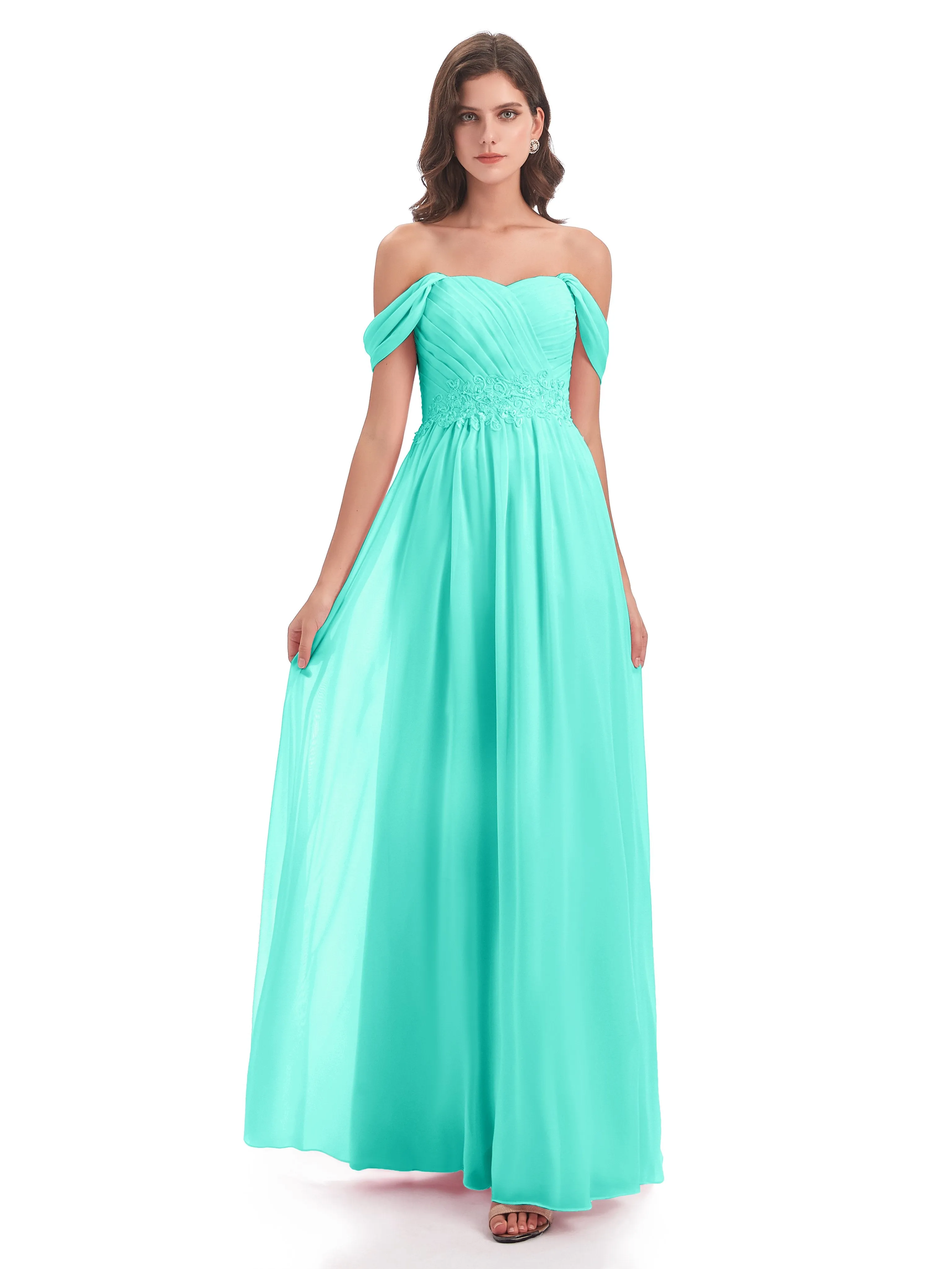 Mollie Sexy Chiffon Off The Shoulder Bridesmaid Dresses