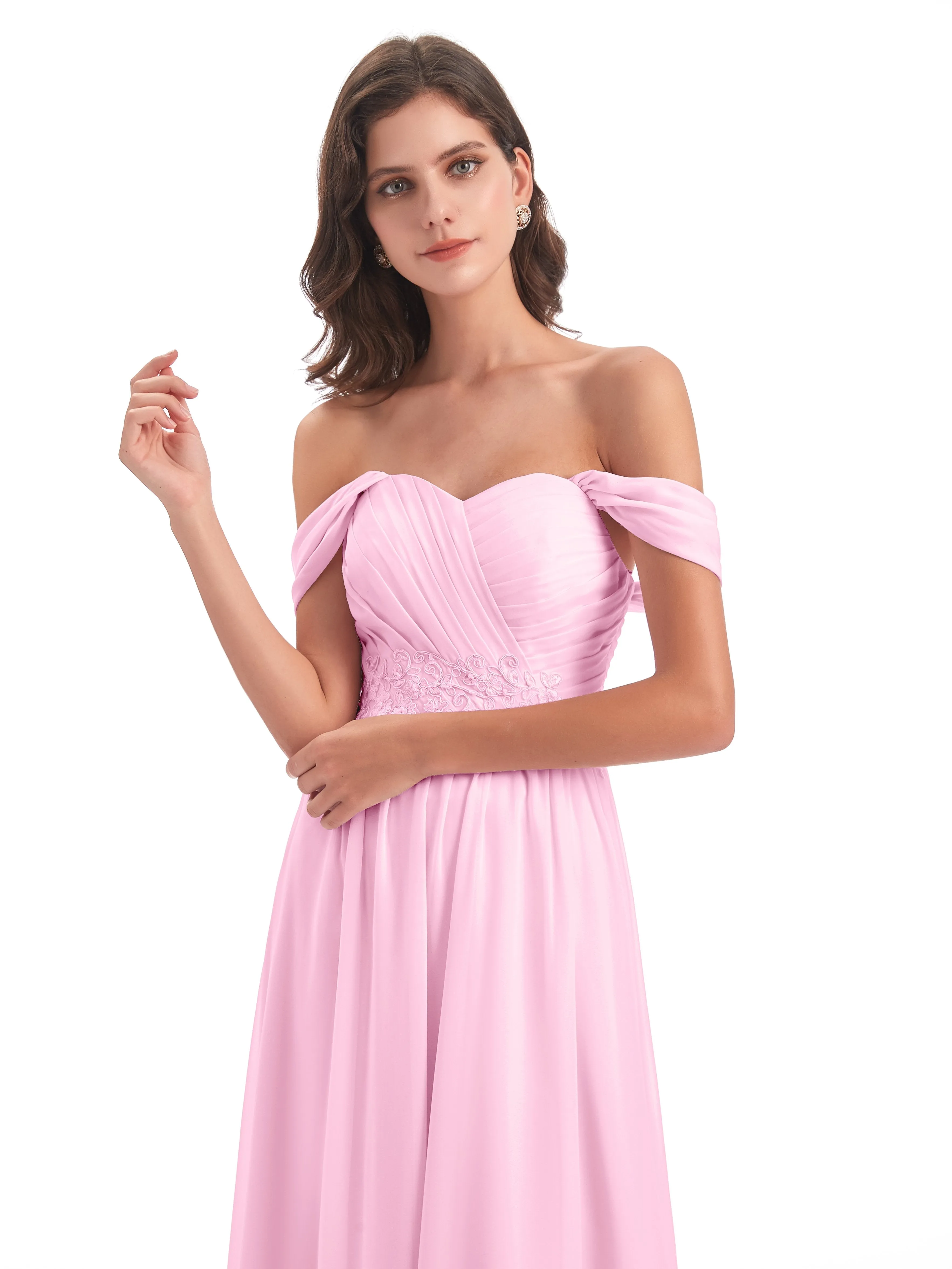 Mollie Sexy Chiffon Off The Shoulder Bridesmaid Dresses