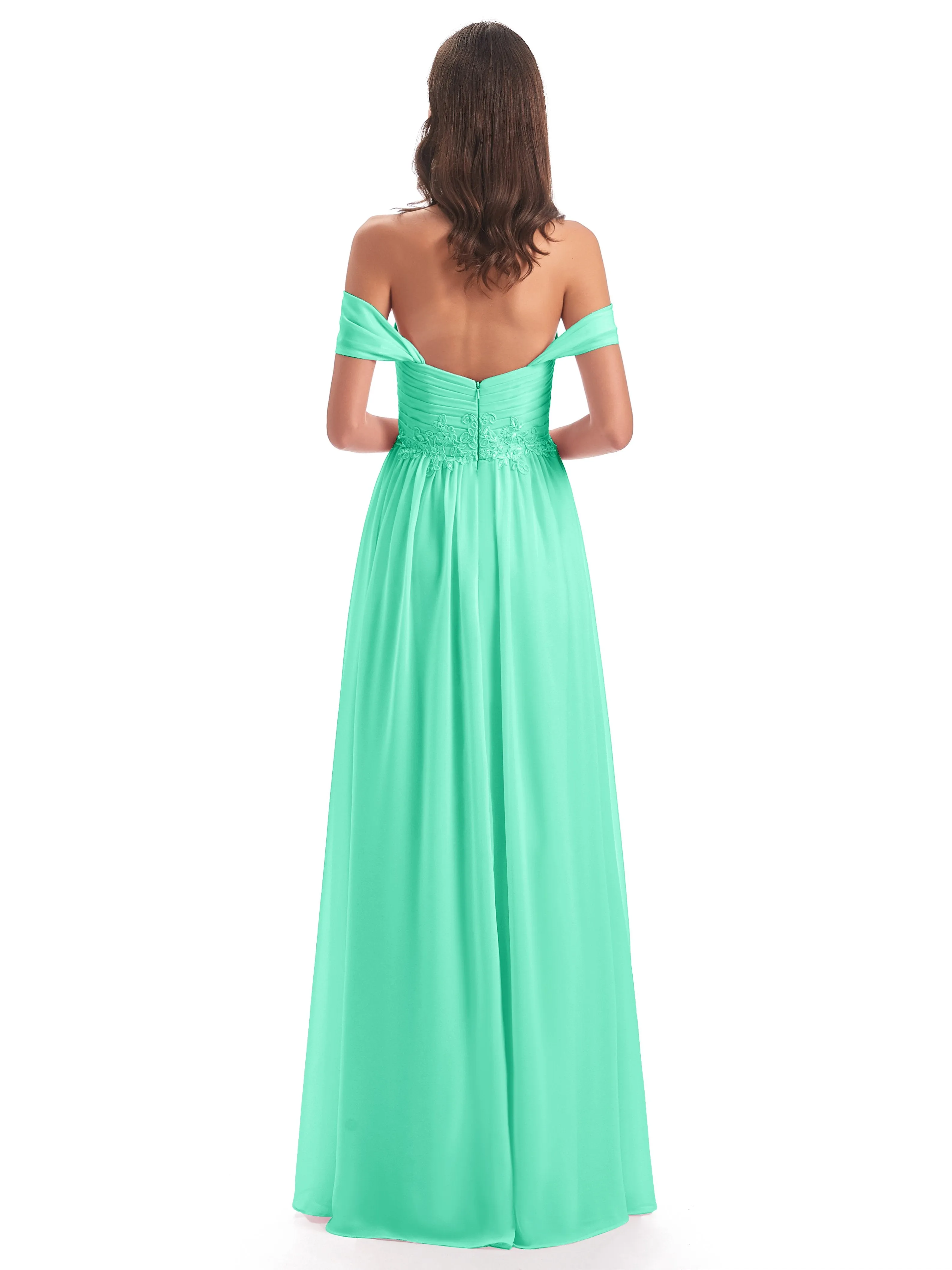 Mollie Sexy Chiffon Off The Shoulder Bridesmaid Dresses