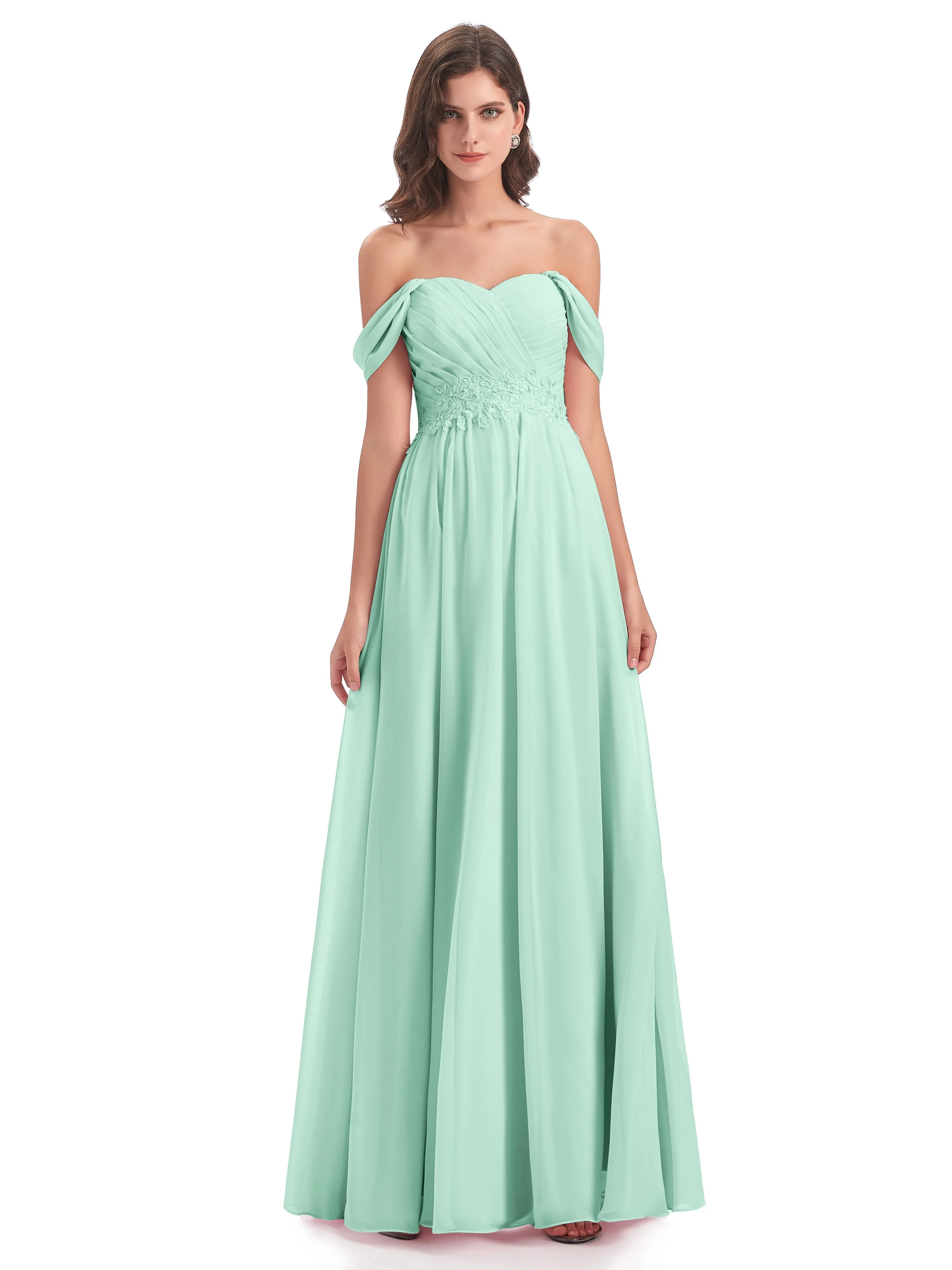 Mollie Sexy Chiffon Off The Shoulder Bridesmaid Dresses