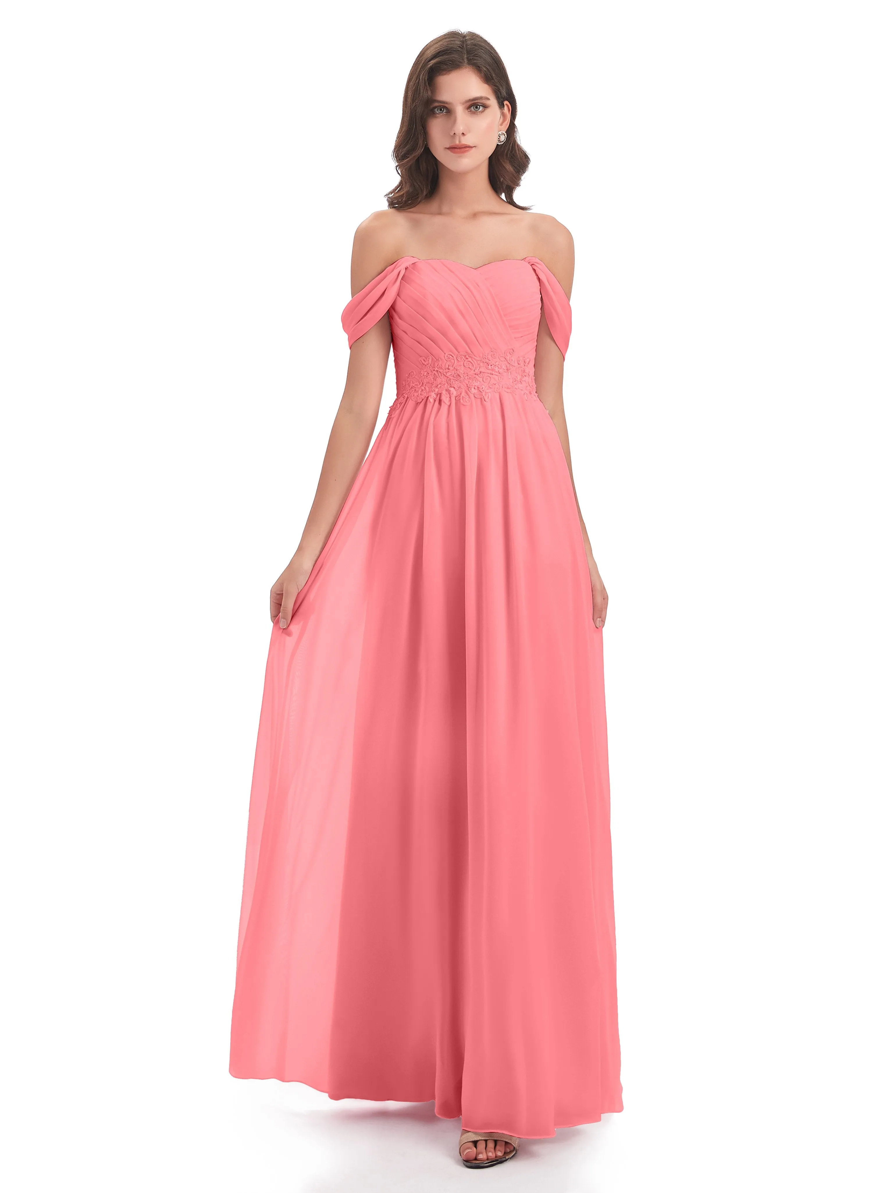 Mollie Sexy Chiffon Off The Shoulder Bridesmaid Dresses