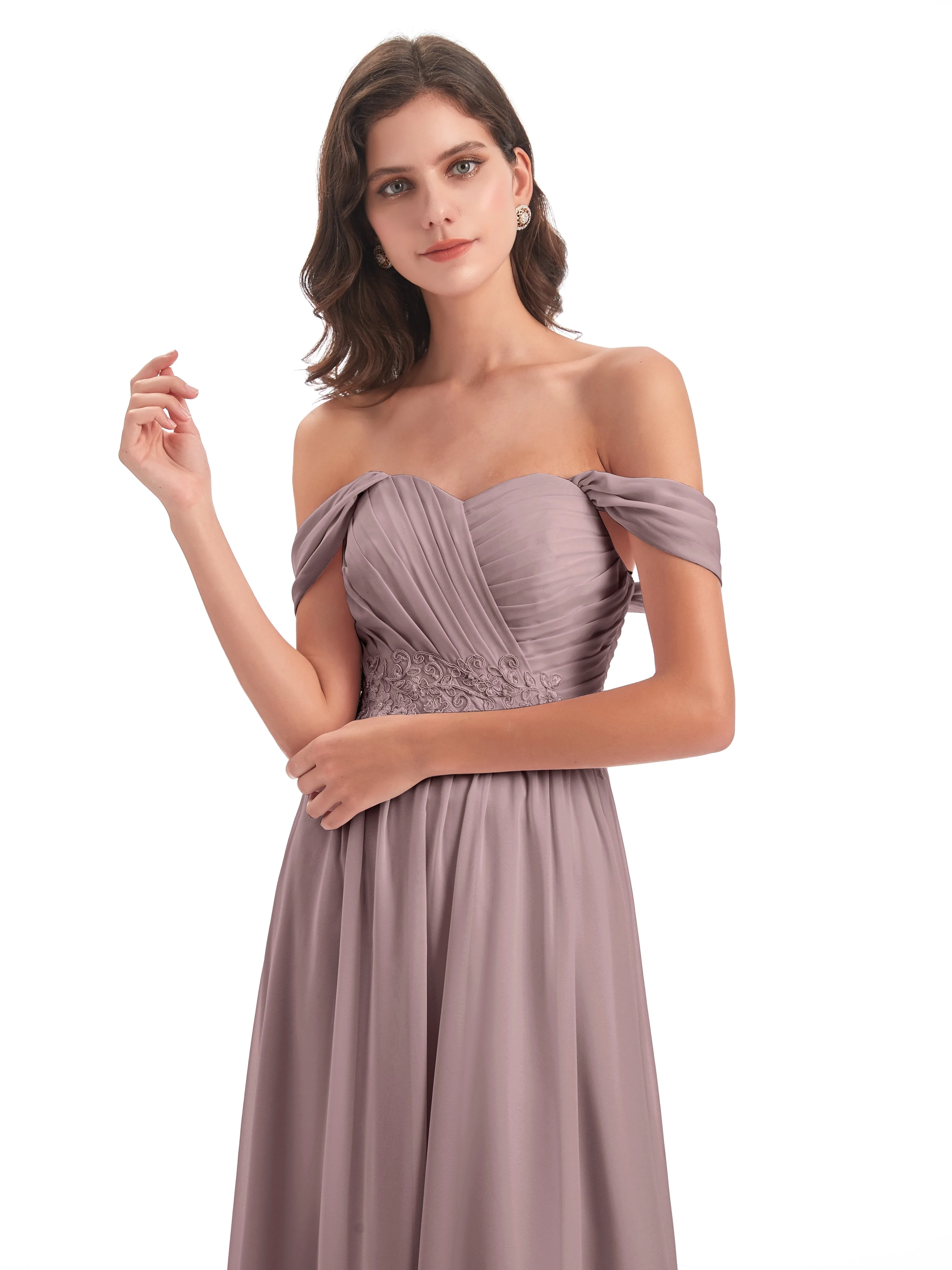 Mollie Sexy Chiffon Off The Shoulder Bridesmaid Dresses