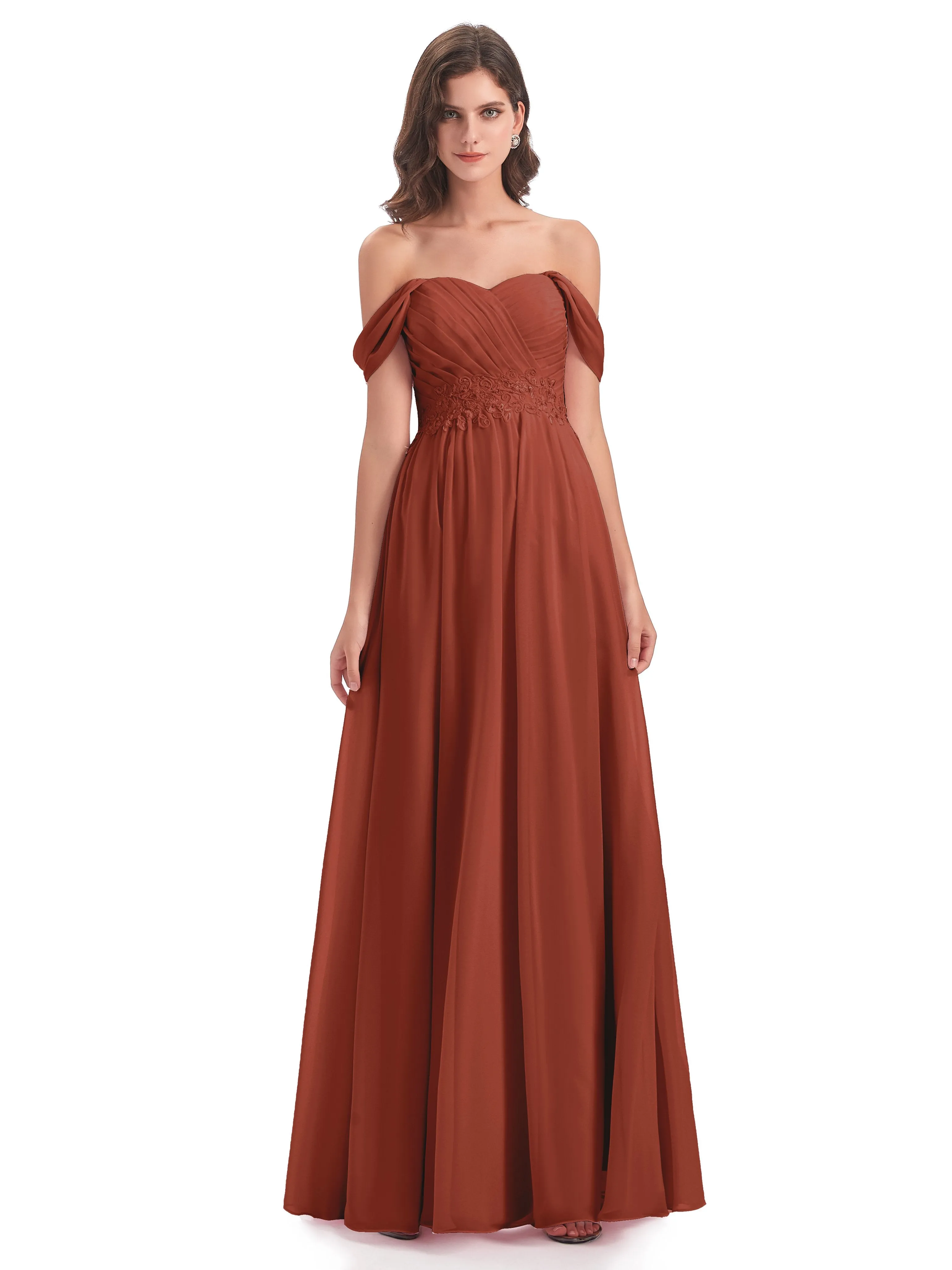 Mollie Sexy Chiffon Off The Shoulder Bridesmaid Dresses