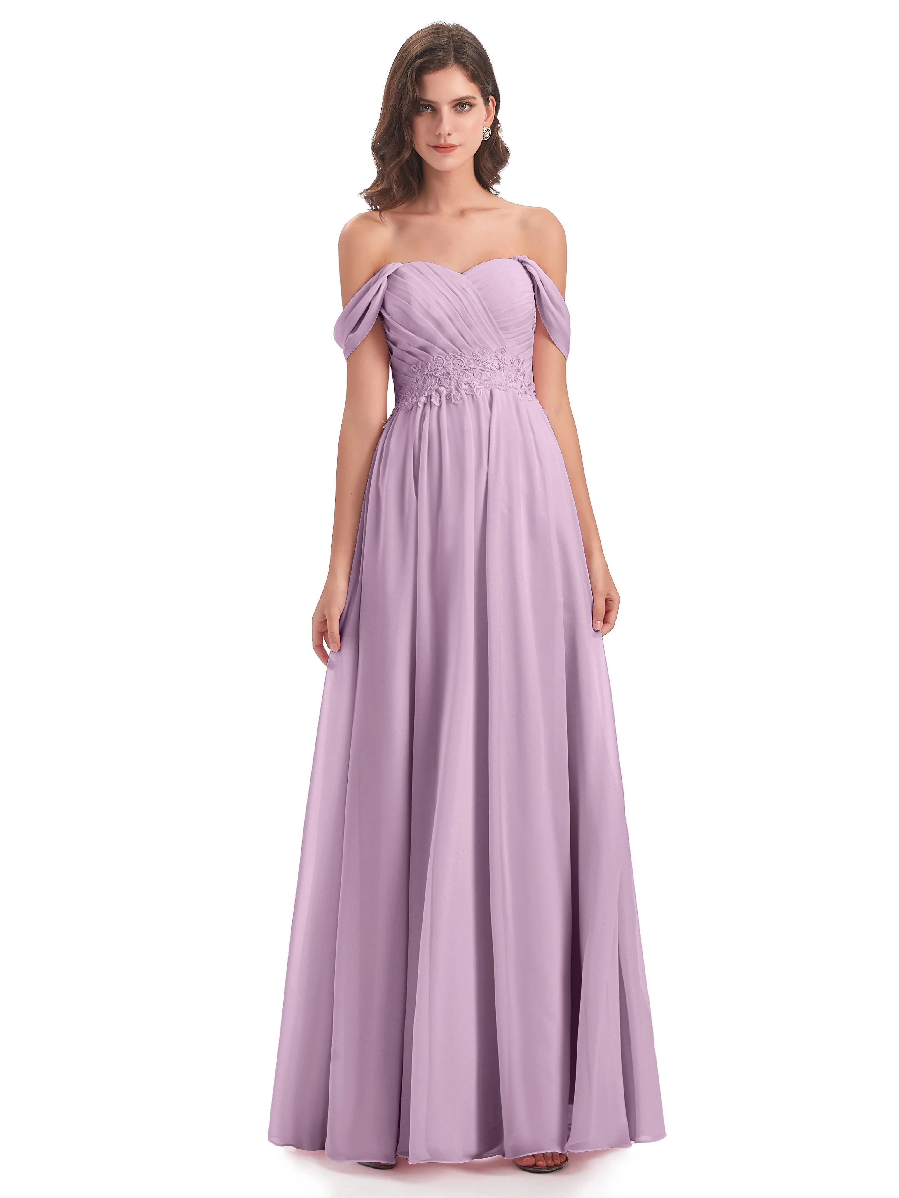 Mollie Sexy Chiffon Off The Shoulder Bridesmaid Dresses