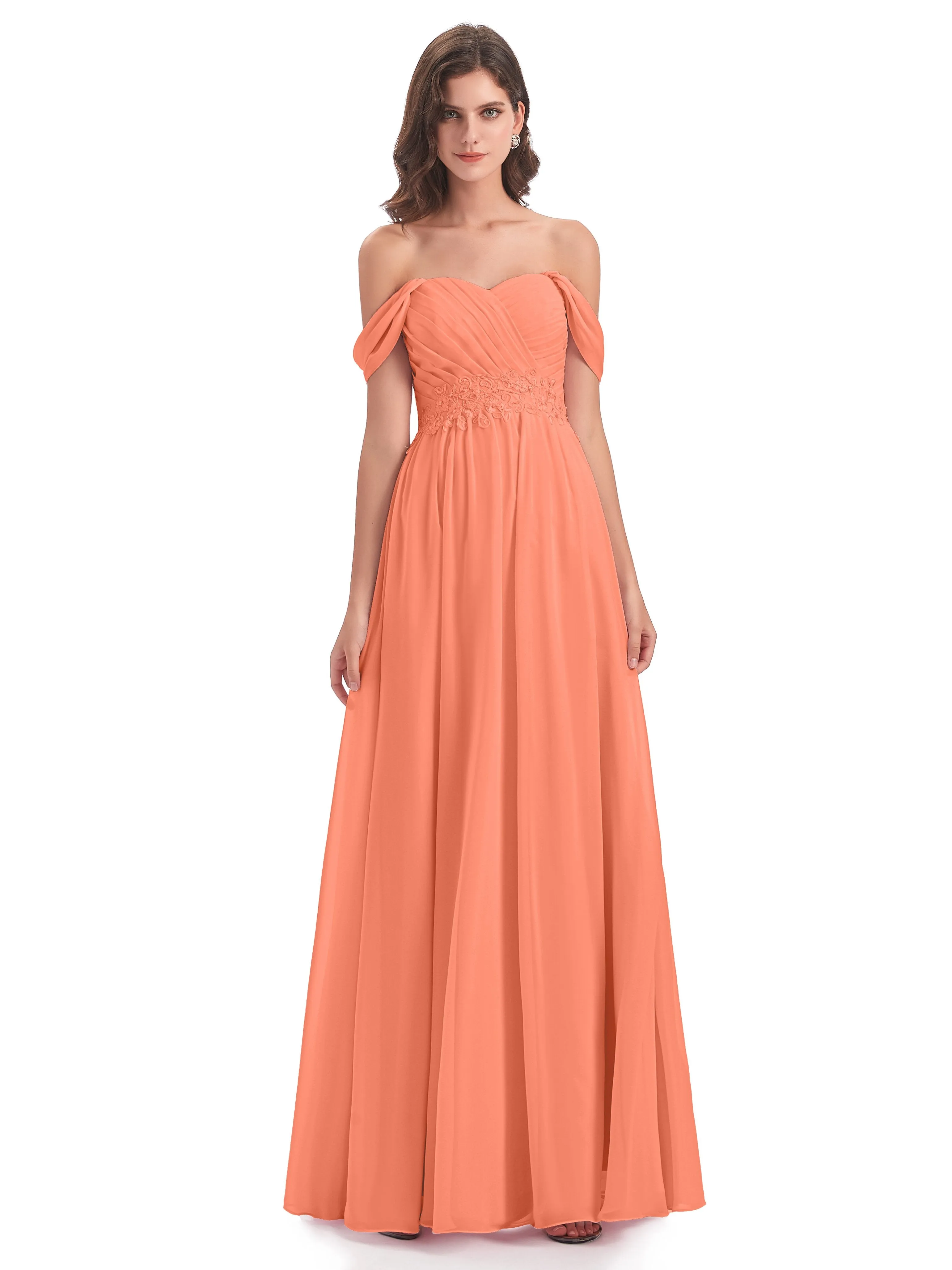 Mollie Sexy Chiffon Off The Shoulder Bridesmaid Dresses