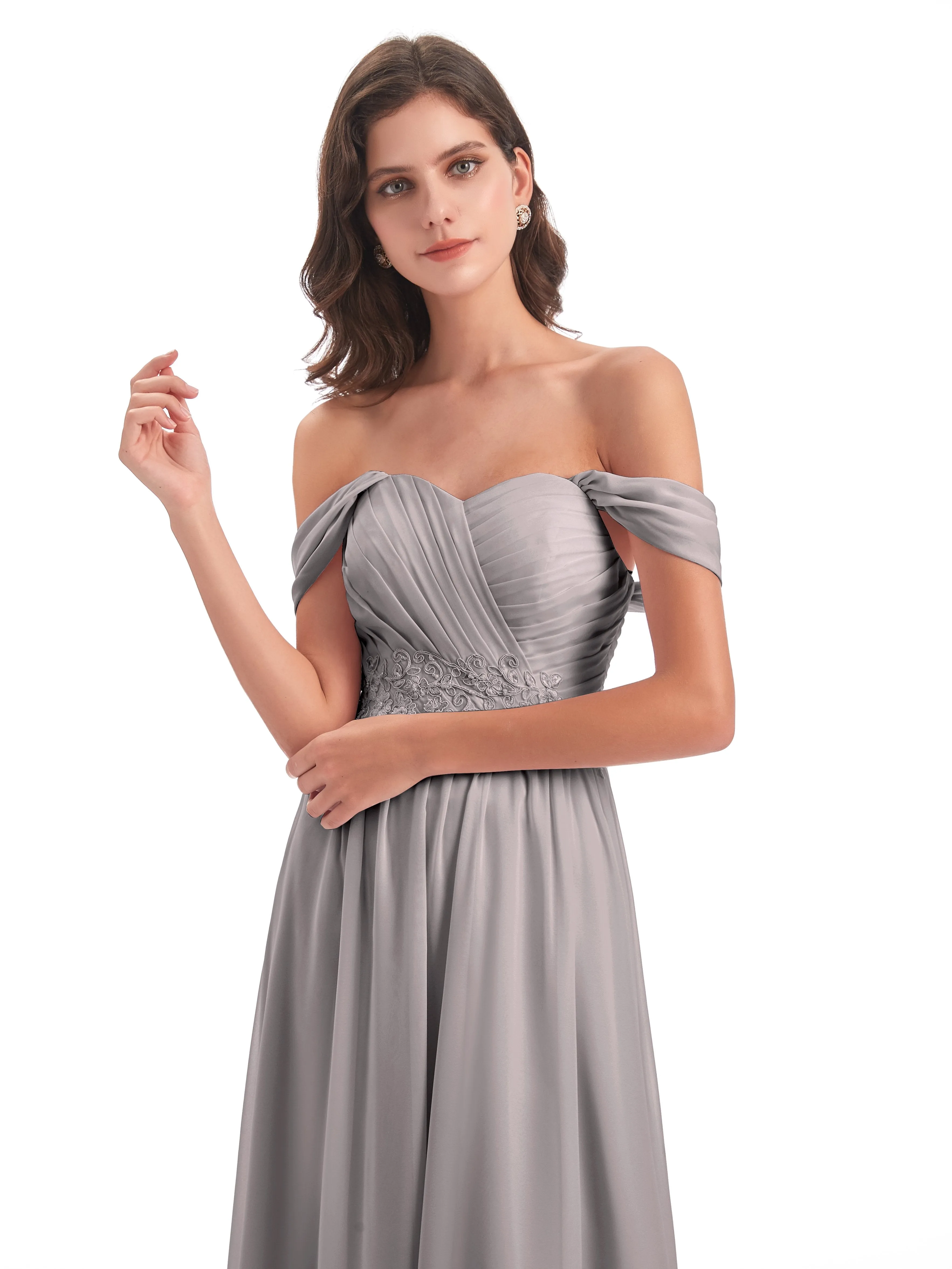 Mollie Sexy Chiffon Off The Shoulder Bridesmaid Dresses