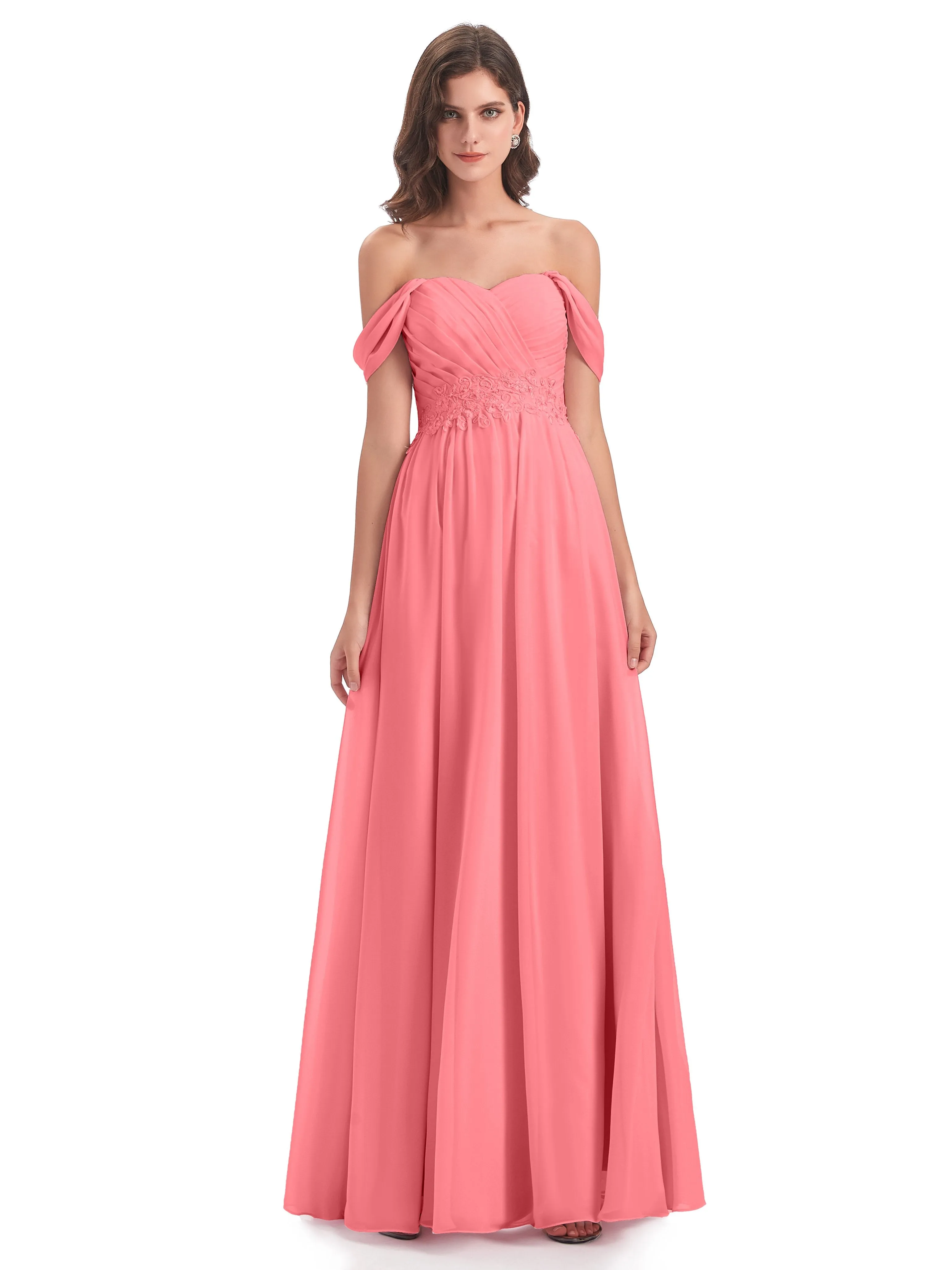 Mollie Sexy Chiffon Off The Shoulder Bridesmaid Dresses