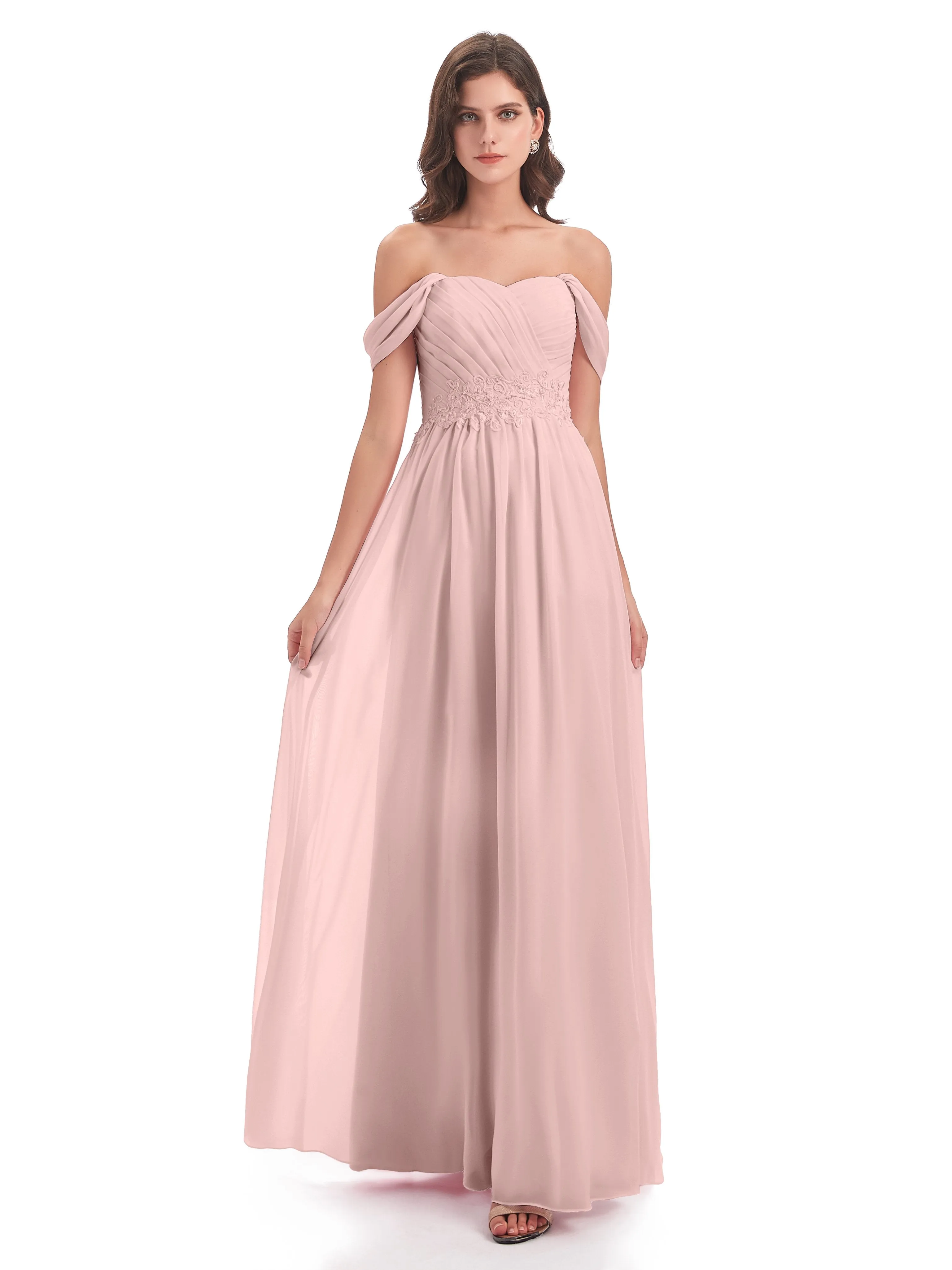 Mollie Sexy Chiffon Off The Shoulder Bridesmaid Dresses