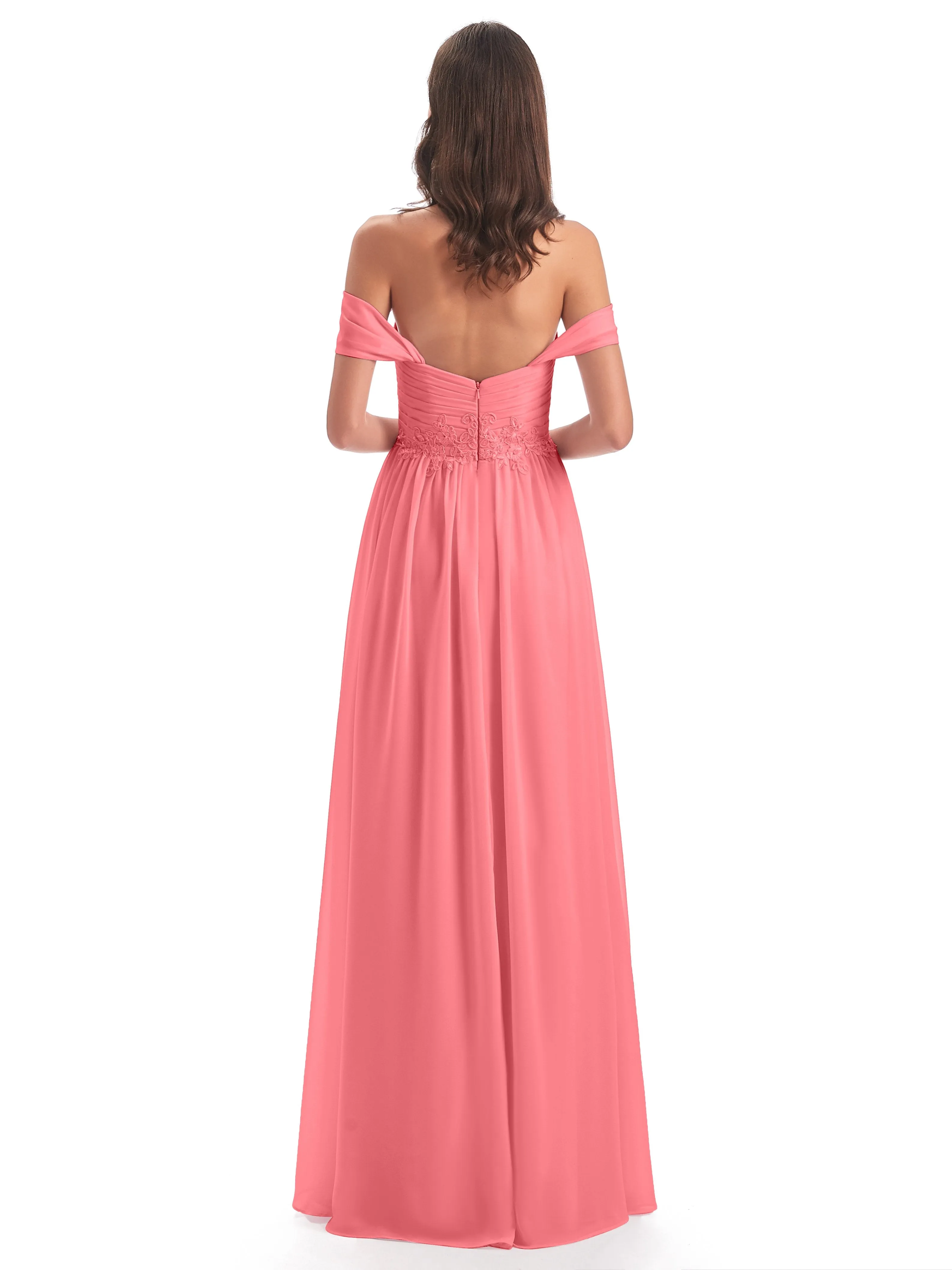 Mollie Sexy Chiffon Off The Shoulder Bridesmaid Dresses