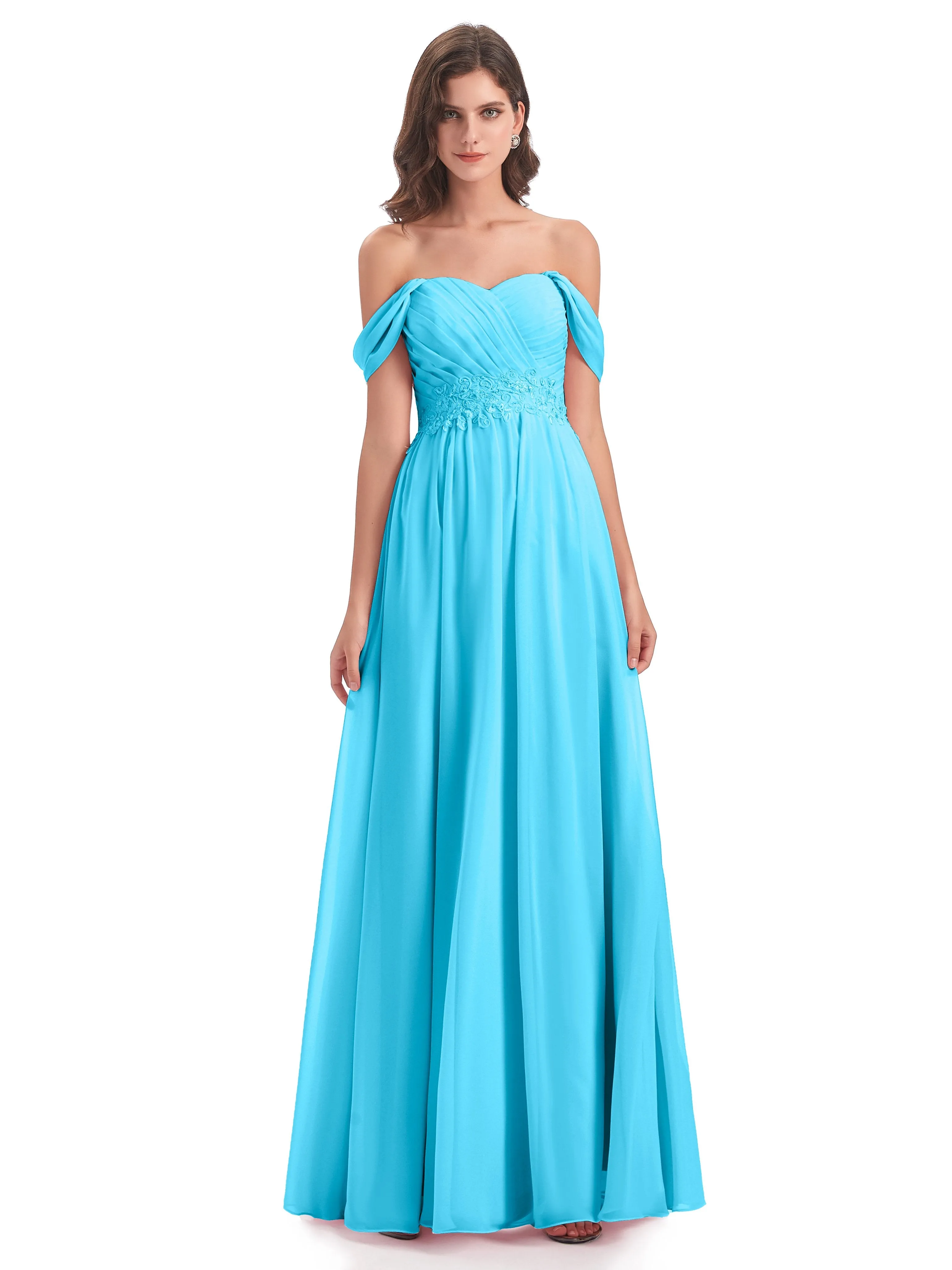 Mollie Sexy Chiffon Off The Shoulder Bridesmaid Dresses