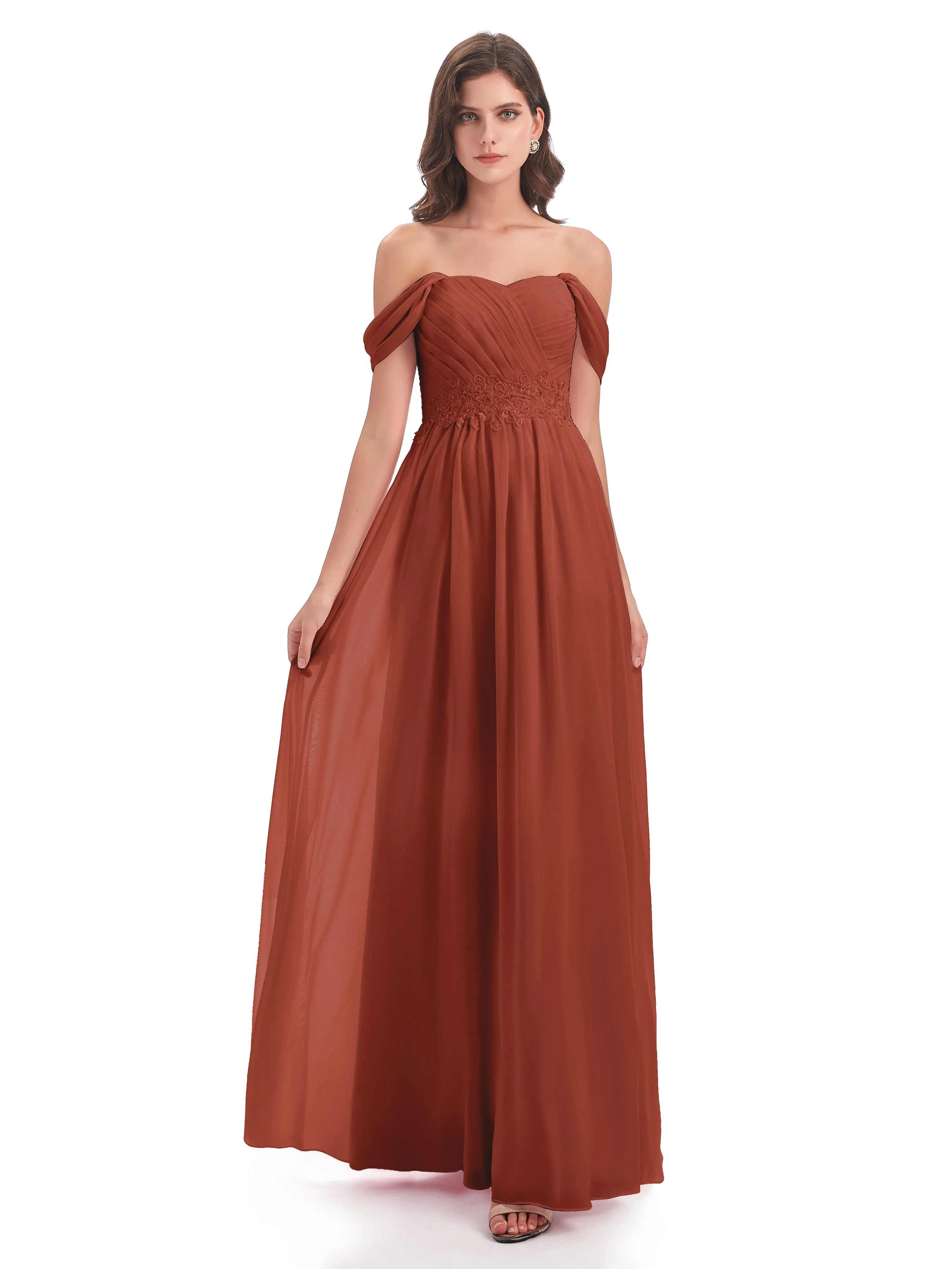 Mollie Sexy Chiffon Off The Shoulder Bridesmaid Dresses