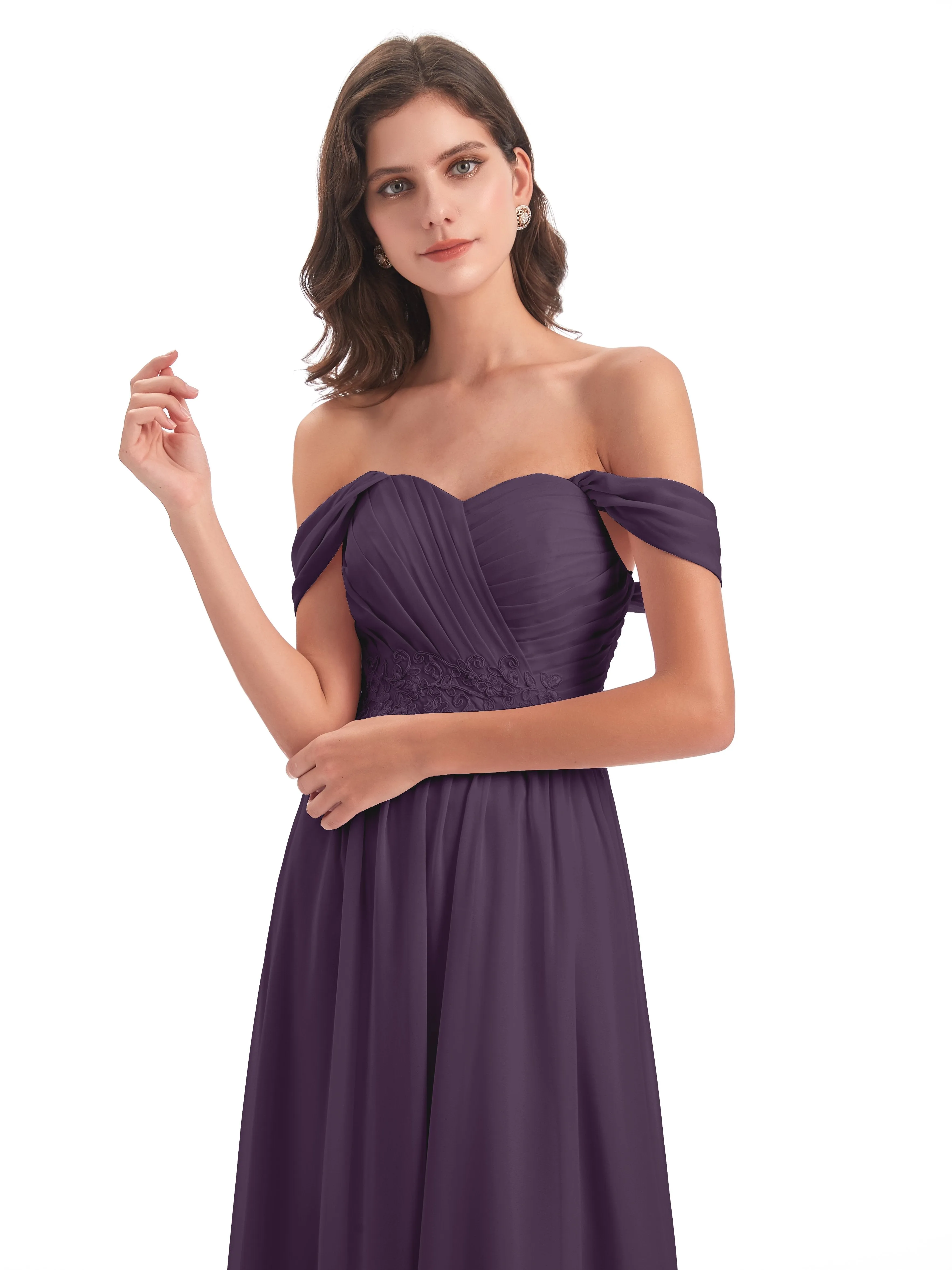 Mollie Sexy Chiffon Off The Shoulder Bridesmaid Dresses