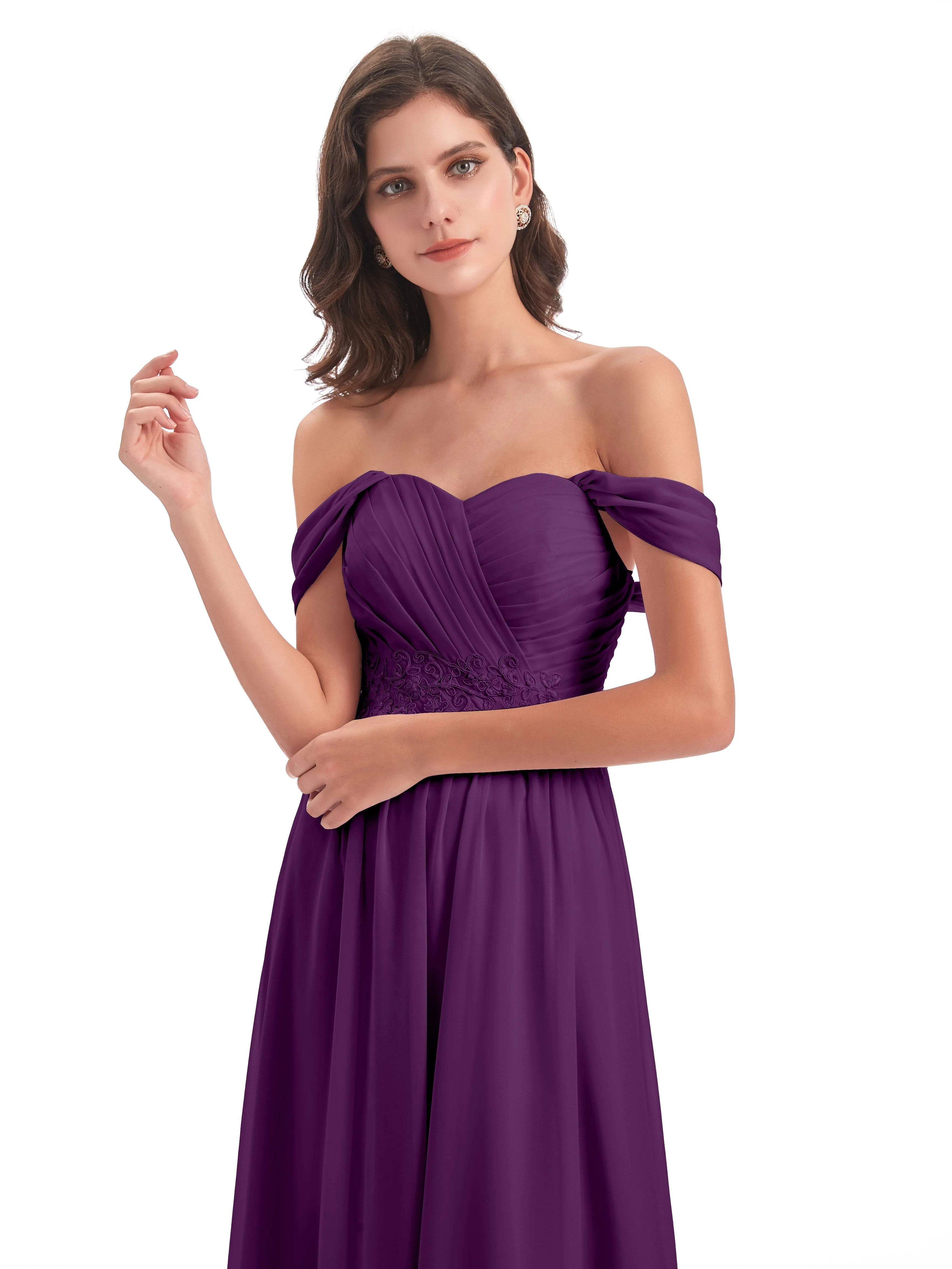 Mollie Sexy Chiffon Off The Shoulder Bridesmaid Dresses