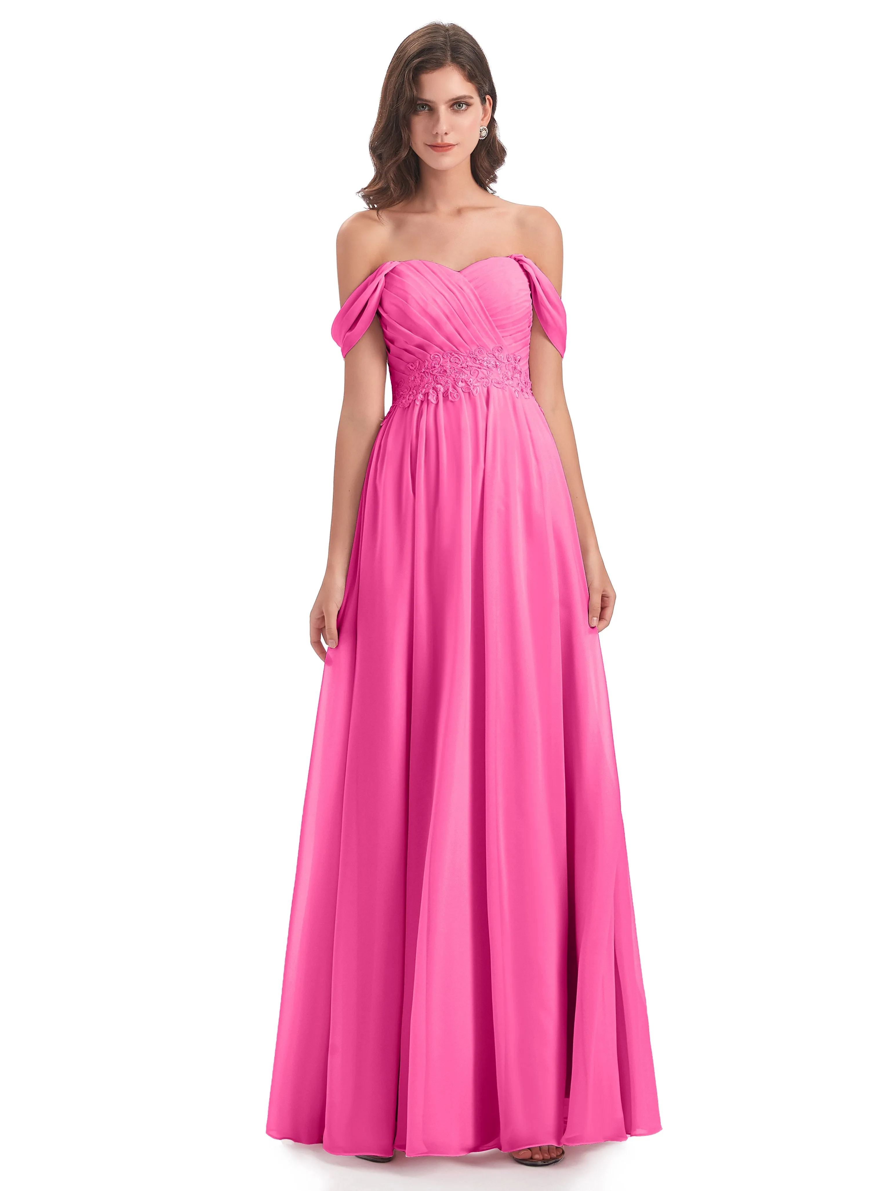 Mollie Sexy Chiffon Off The Shoulder Bridesmaid Dresses