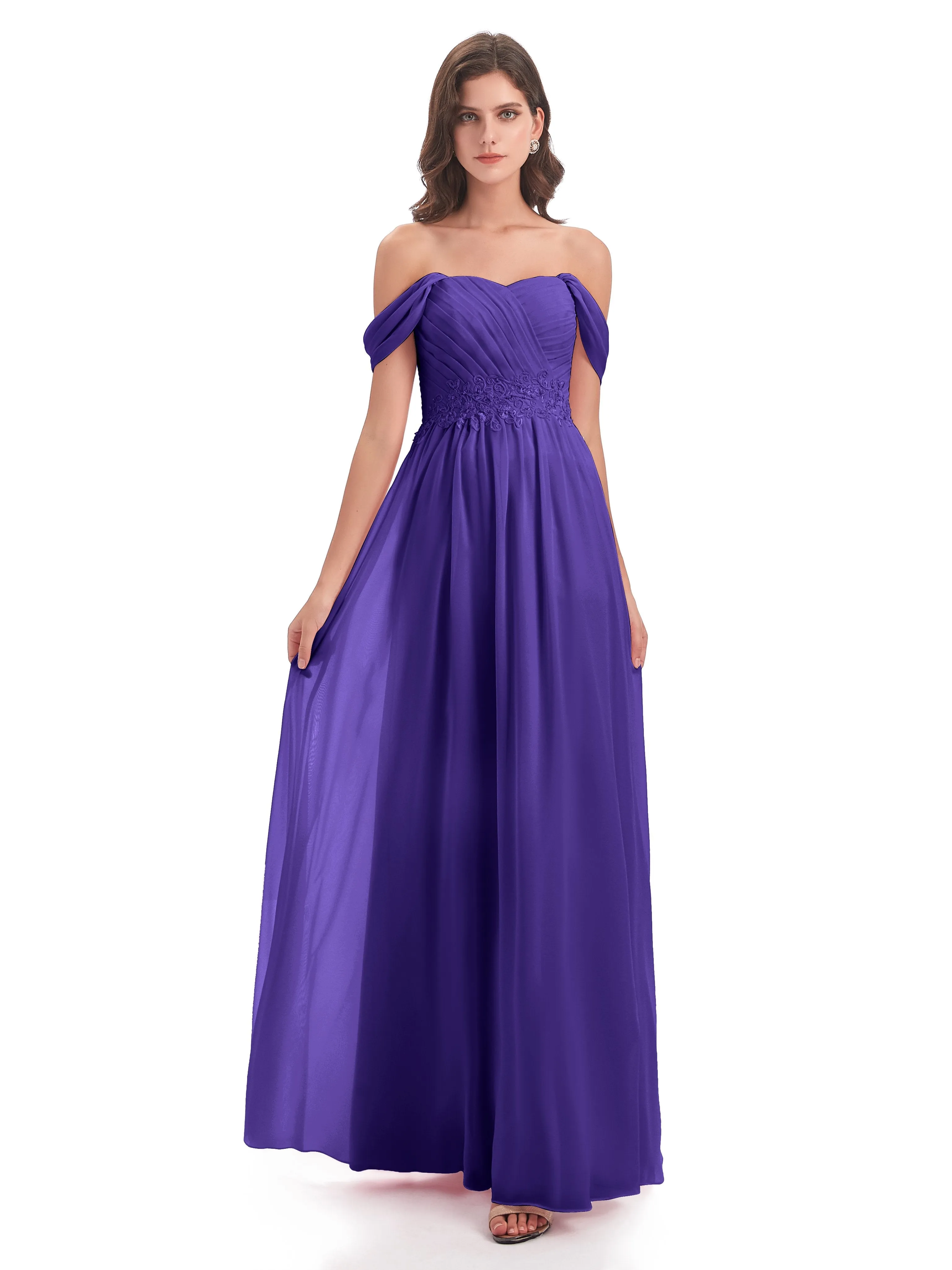 Mollie Sexy Chiffon Off The Shoulder Bridesmaid Dresses