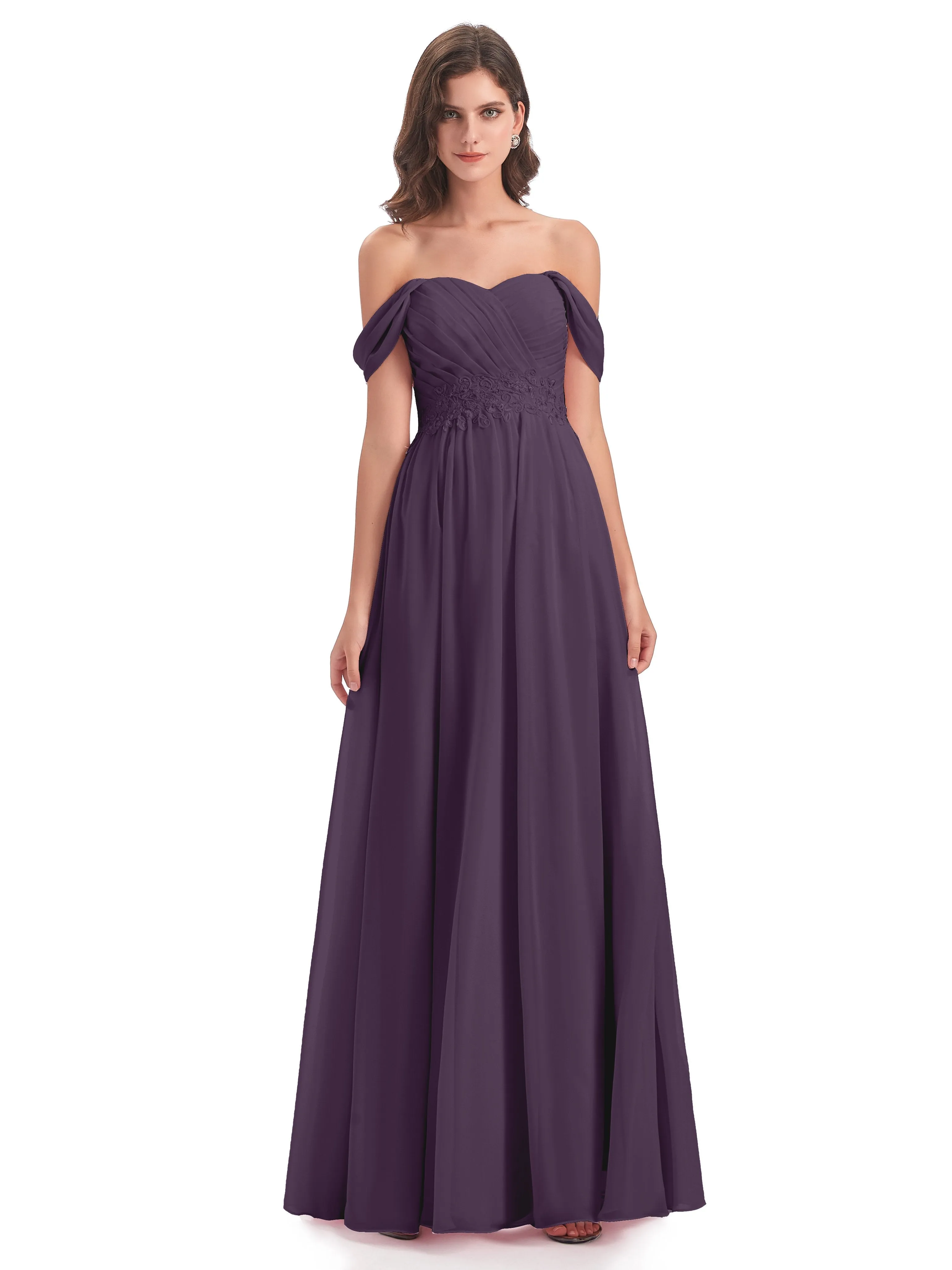 Mollie Sexy Chiffon Off The Shoulder Bridesmaid Dresses