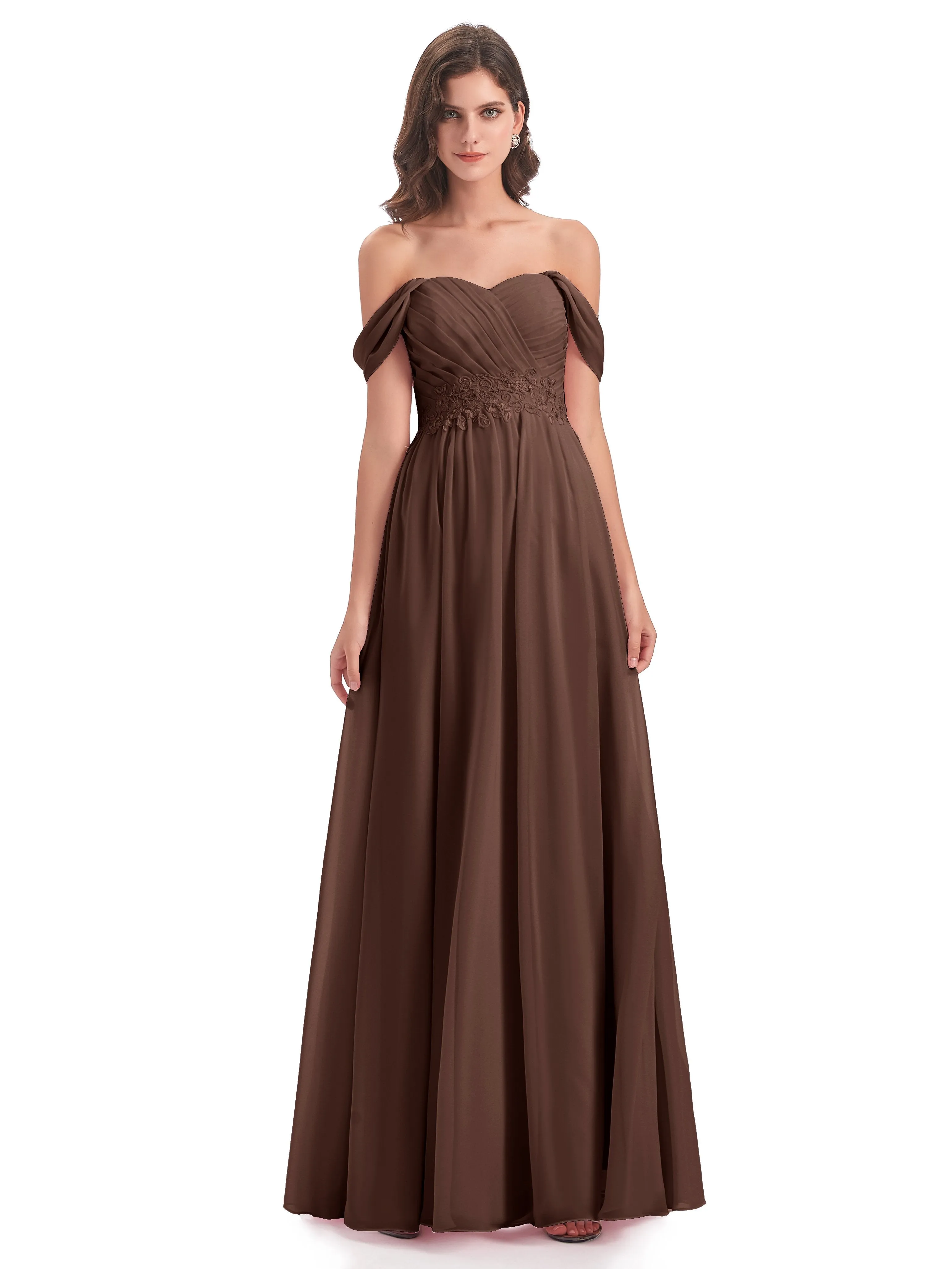 Mollie Sexy Chiffon Off The Shoulder Bridesmaid Dresses