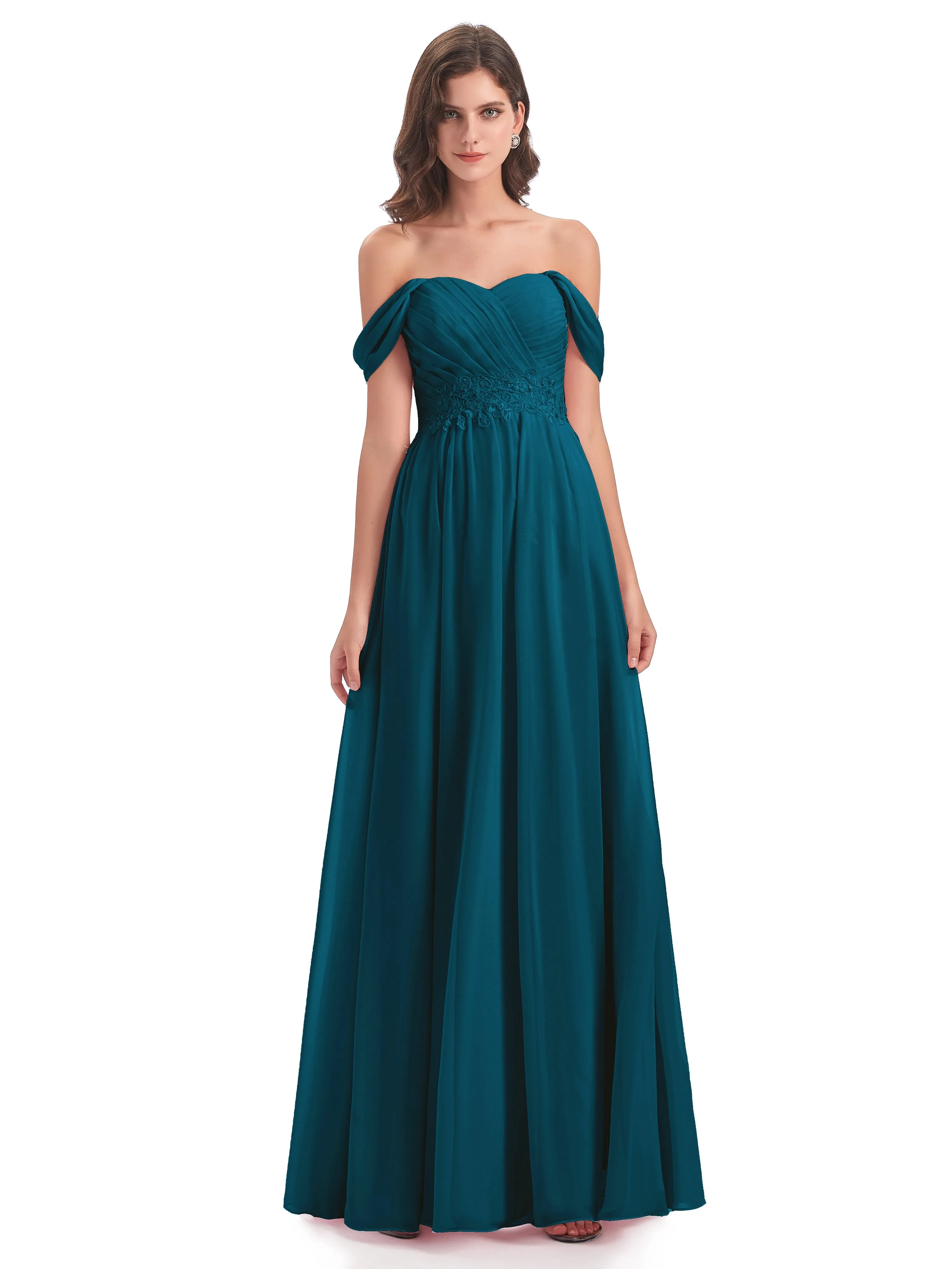 Mollie Sexy Chiffon Off The Shoulder Bridesmaid Dresses