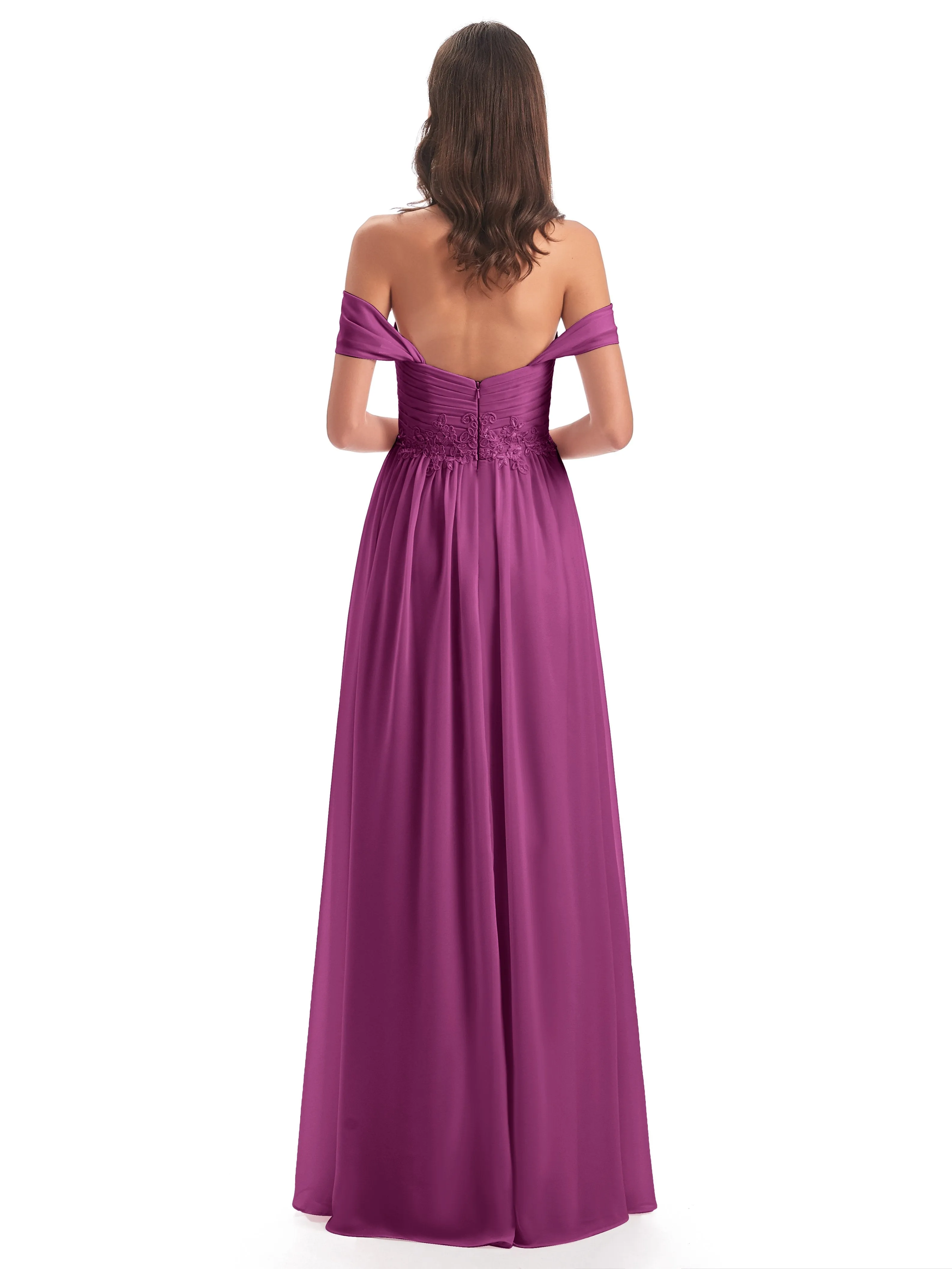 Mollie Sexy Chiffon Off The Shoulder Bridesmaid Dresses