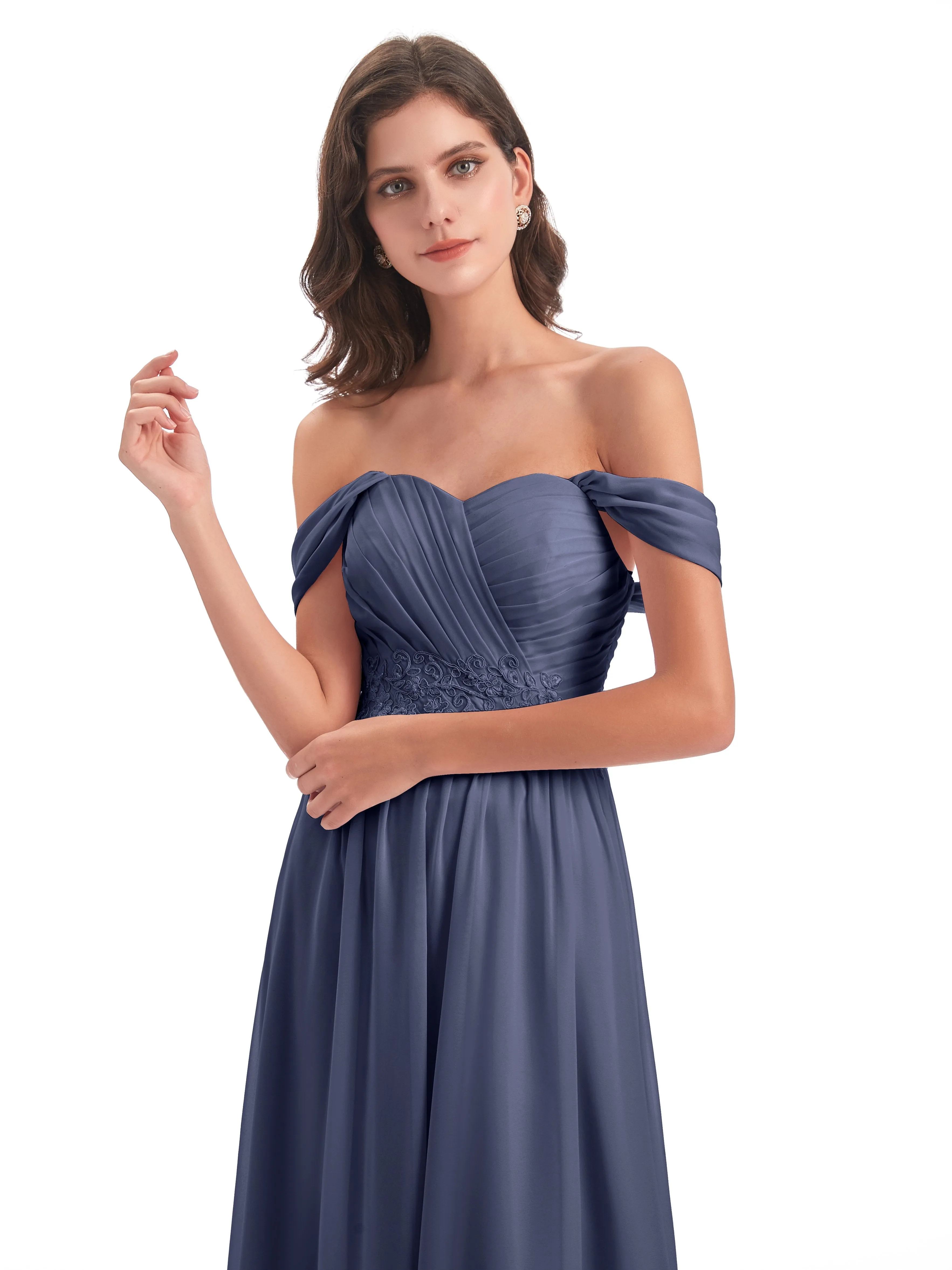 Mollie Sexy Chiffon Off The Shoulder Bridesmaid Dresses