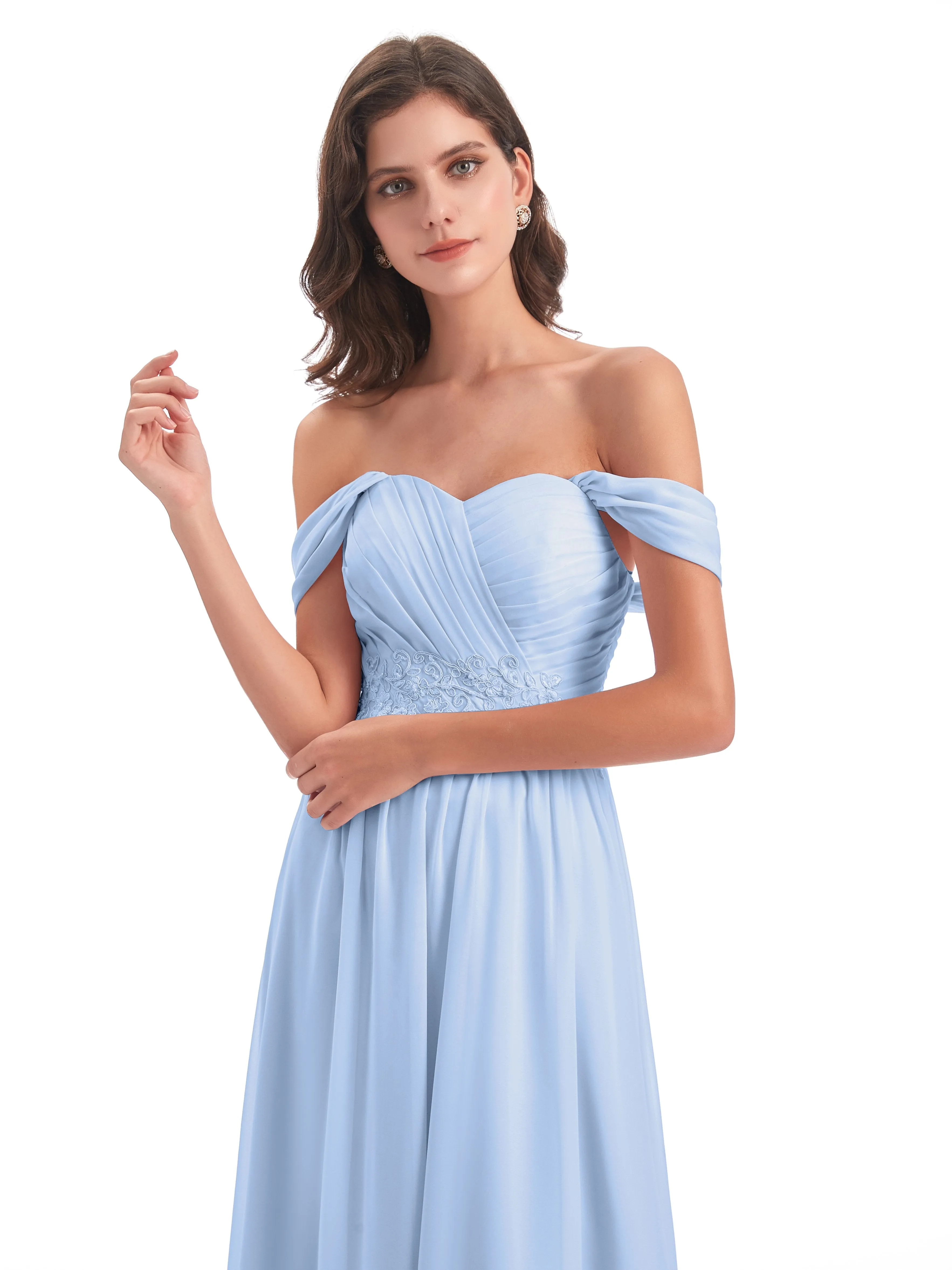 Mollie Sexy Chiffon Off The Shoulder Bridesmaid Dresses