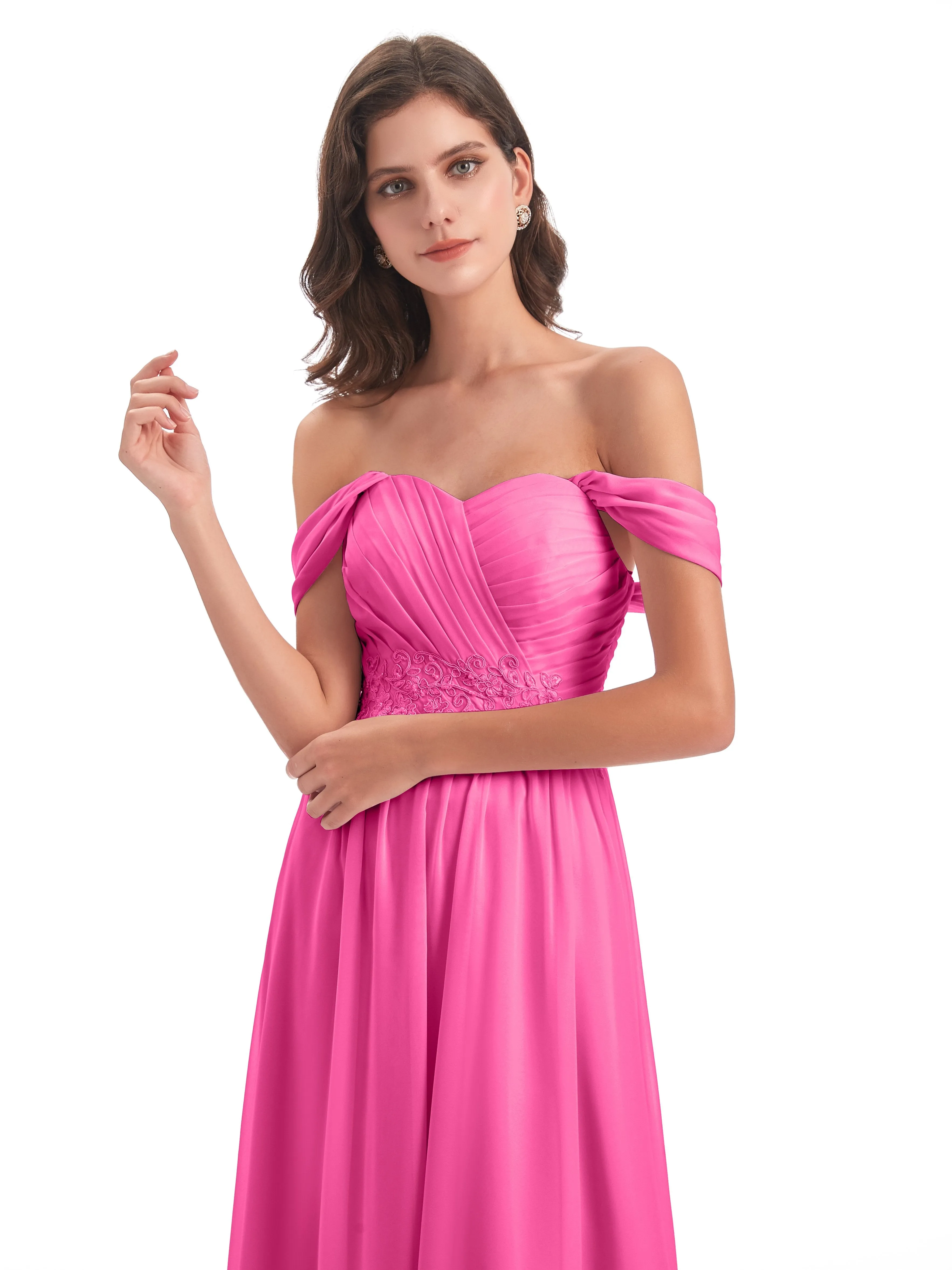 Mollie Sexy Chiffon Off The Shoulder Bridesmaid Dresses